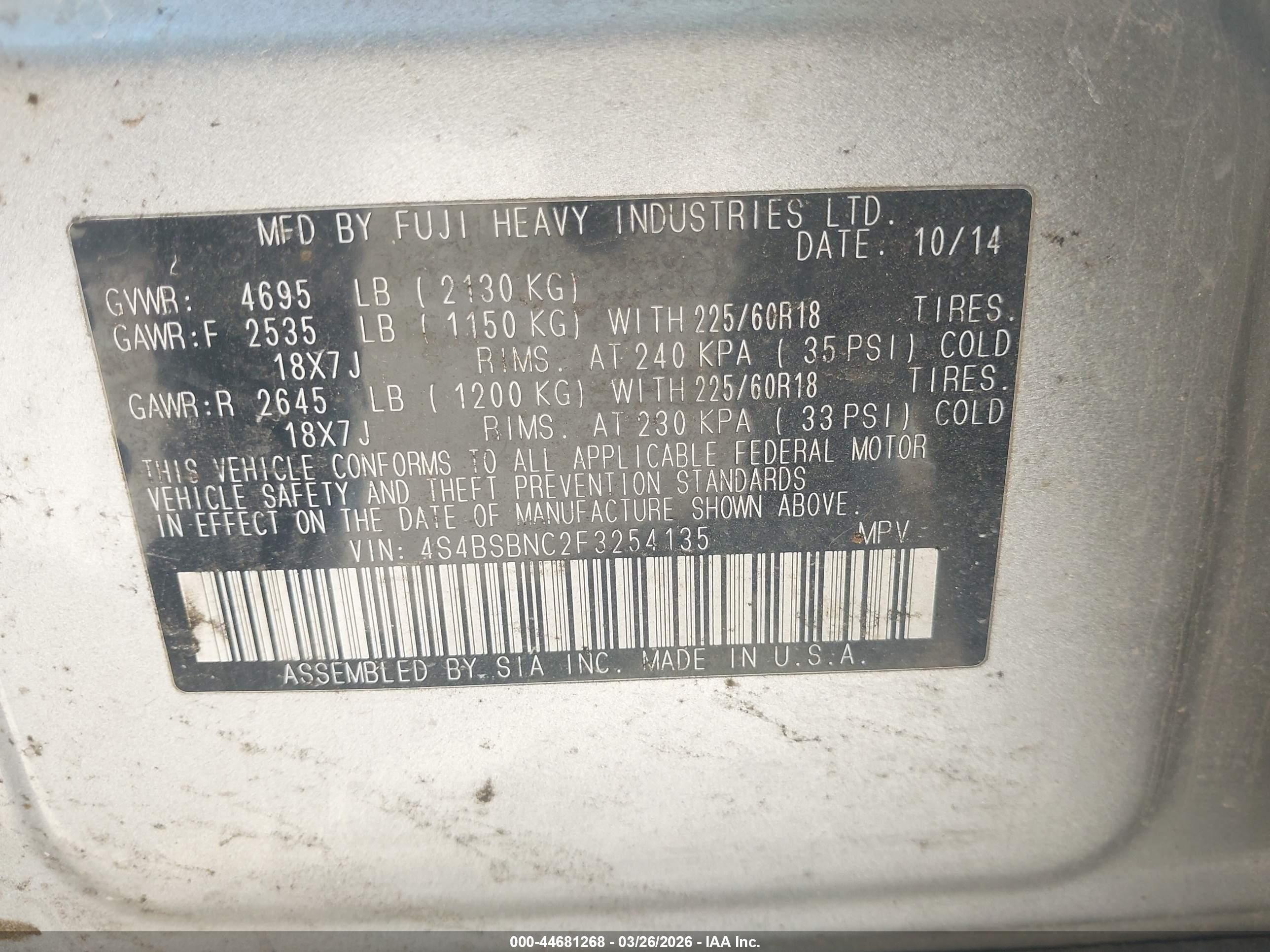 SUBARU OUTBACK image 9