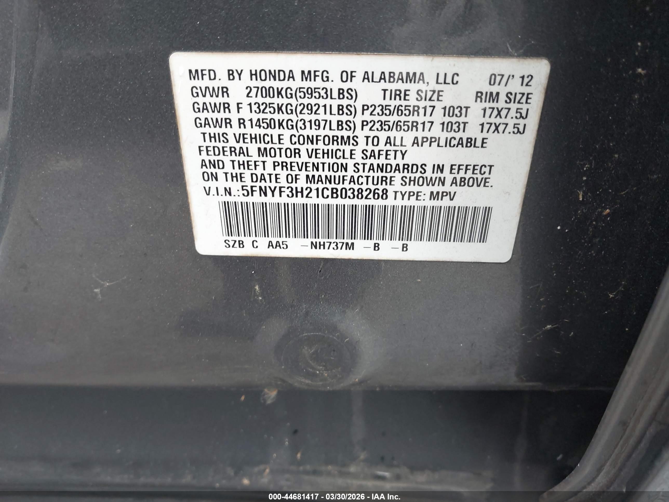 HONDA PILOT image 9