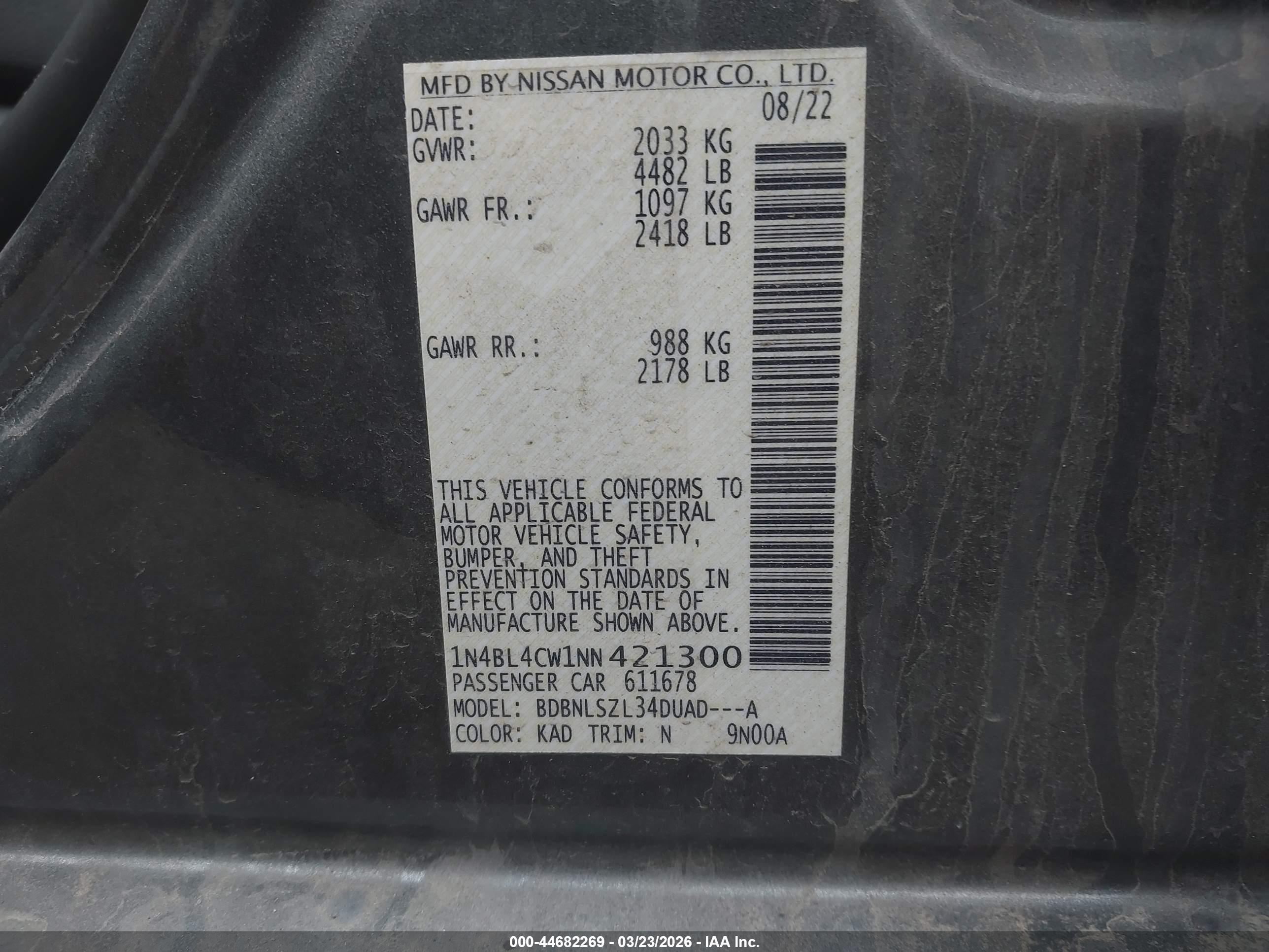 NISSAN ALTIMA image 9