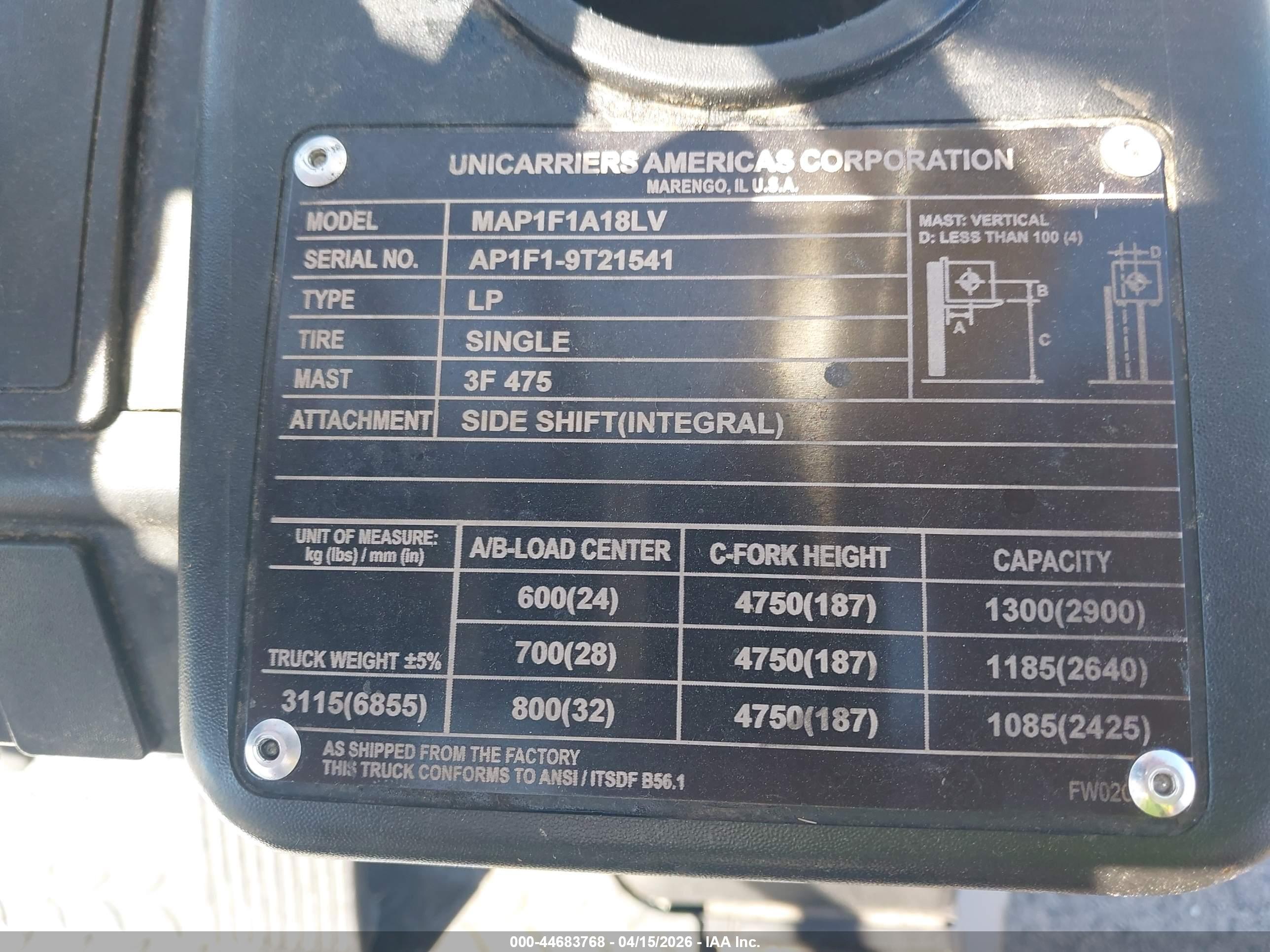 UNICARRIERS FORKLIFT image 9