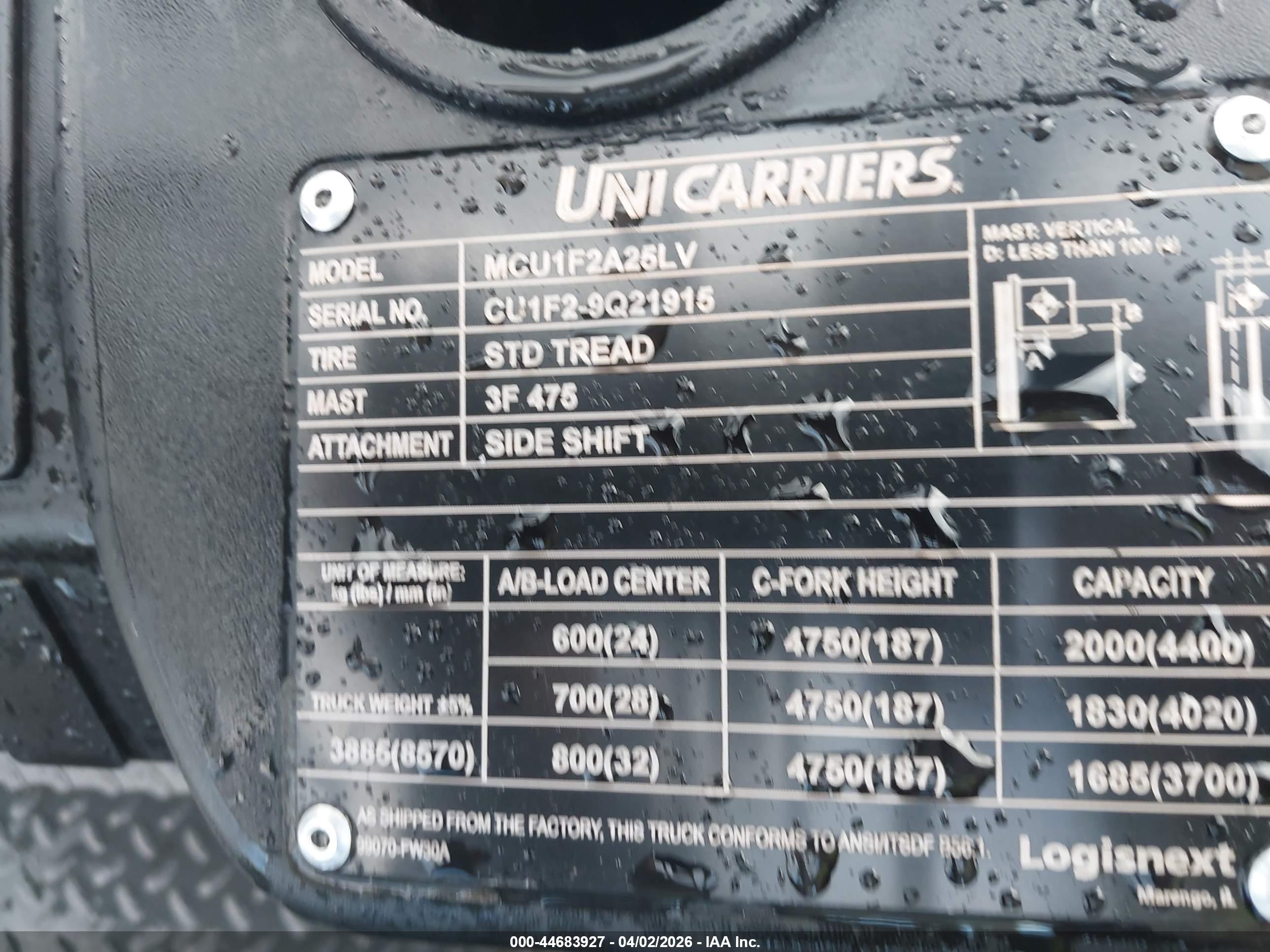 UNICARRIERS FORKLIFT image 9