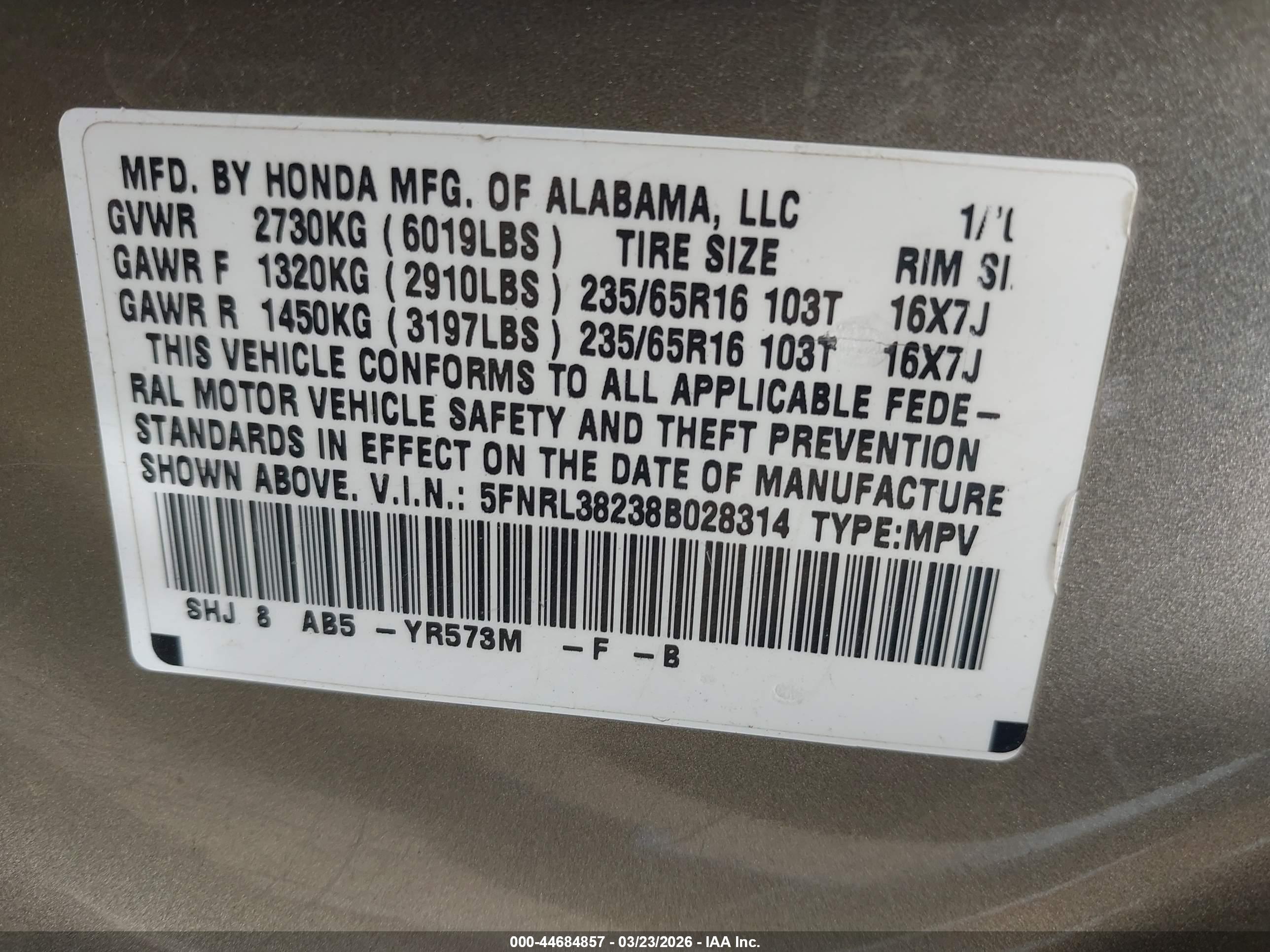HONDA ODYSSEY image 9