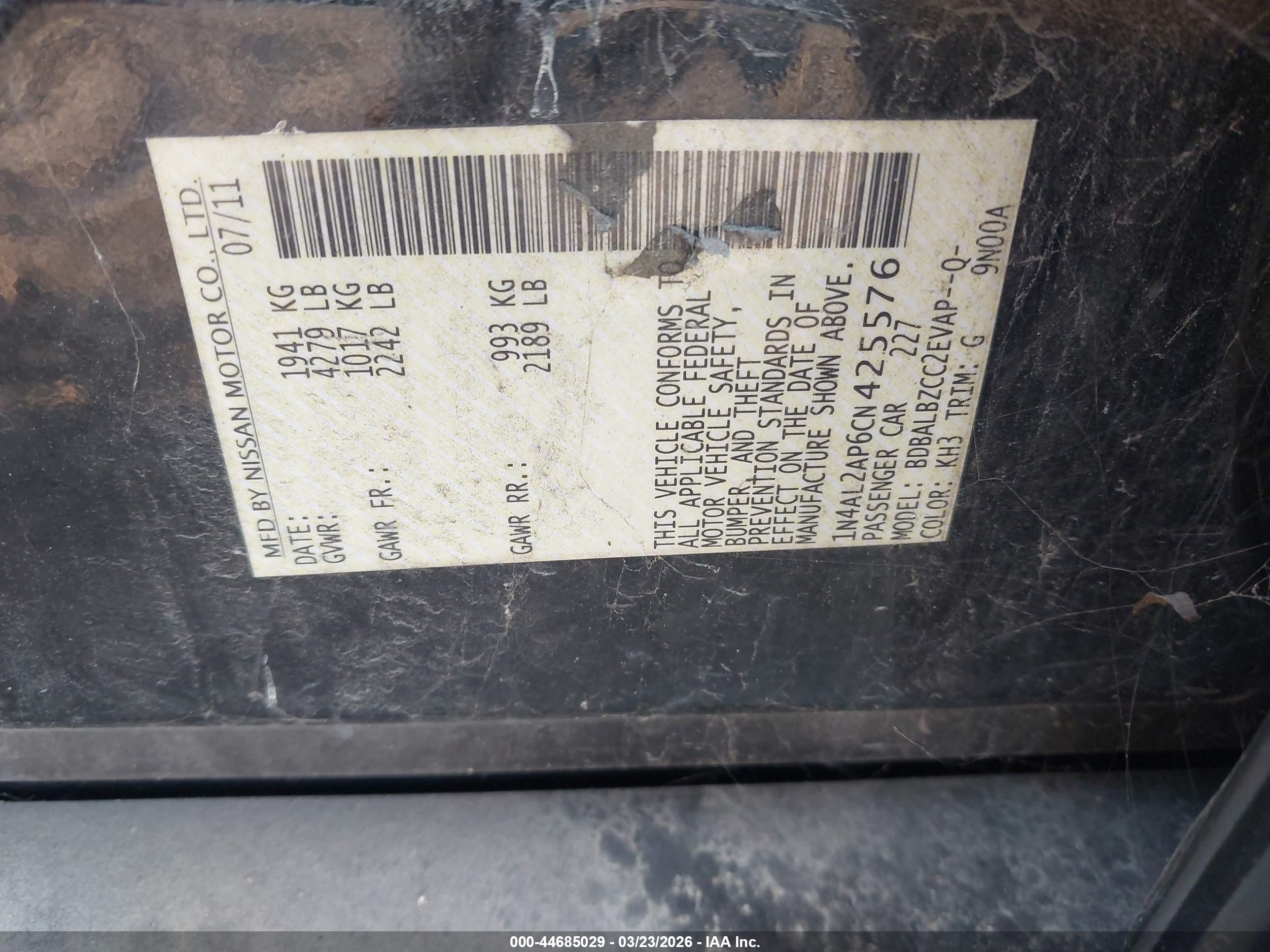 NISSAN ALTIMA image 9