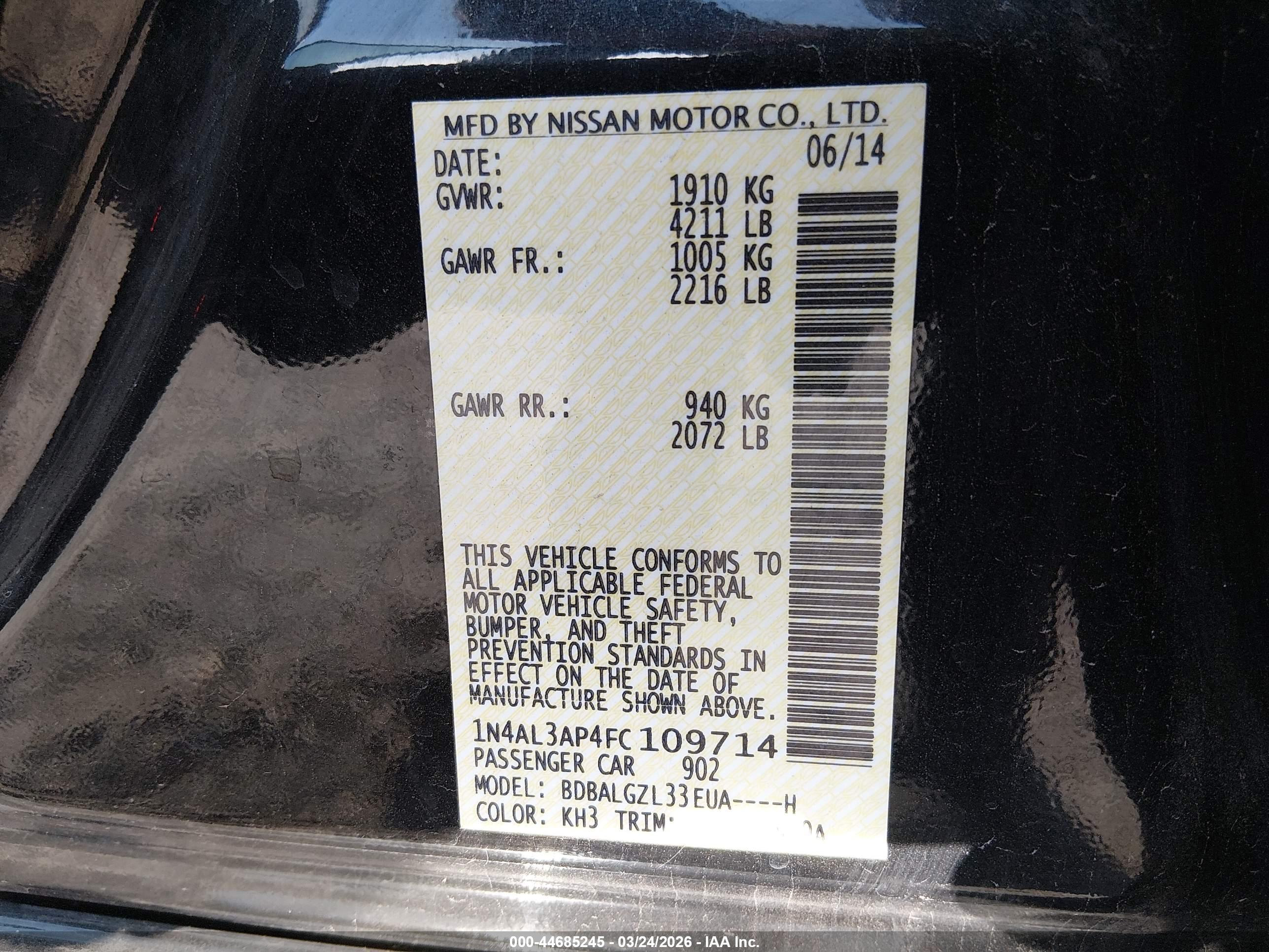 NISSAN ALTIMA image 9