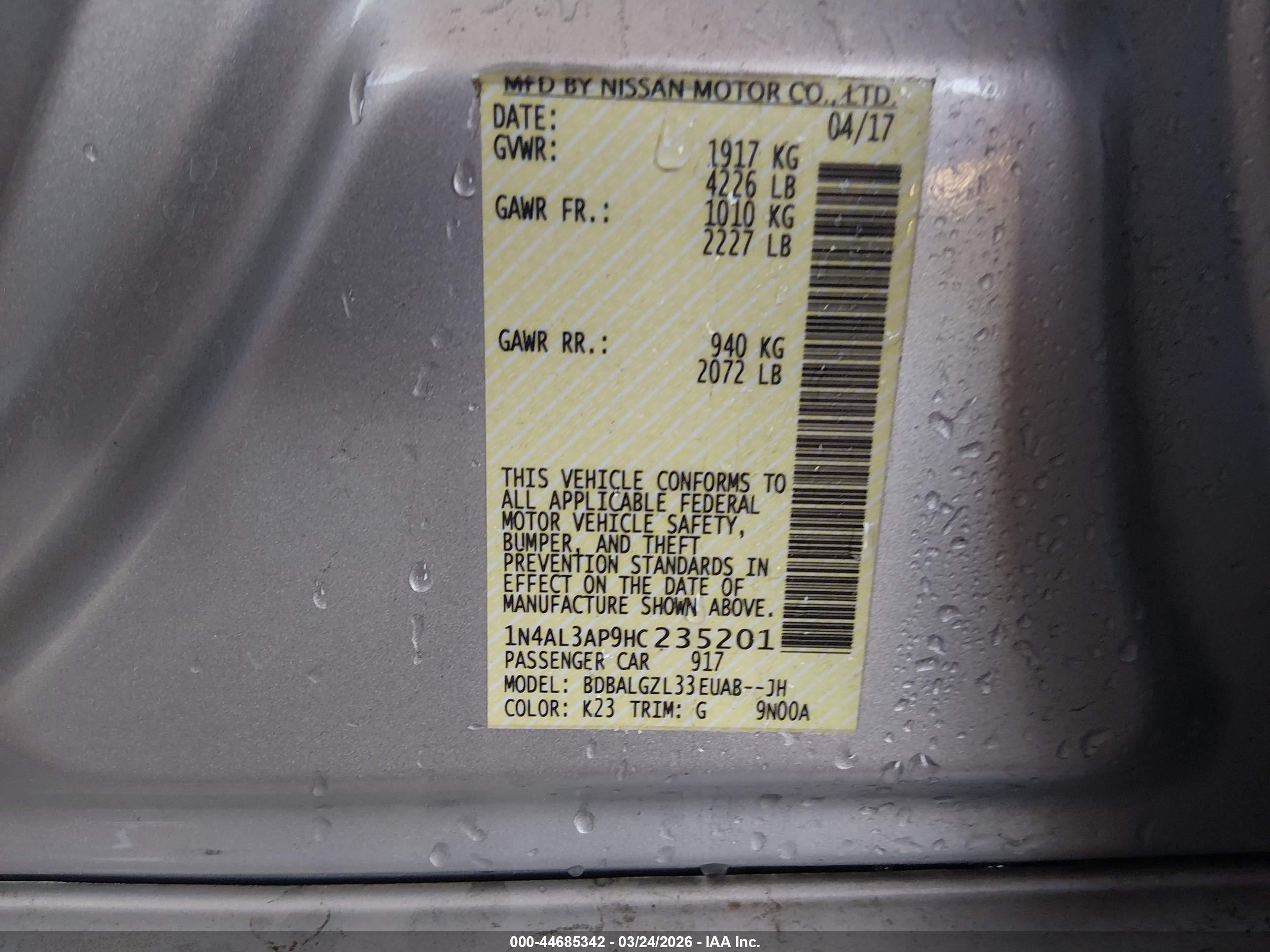 NISSAN ALTIMA image 9