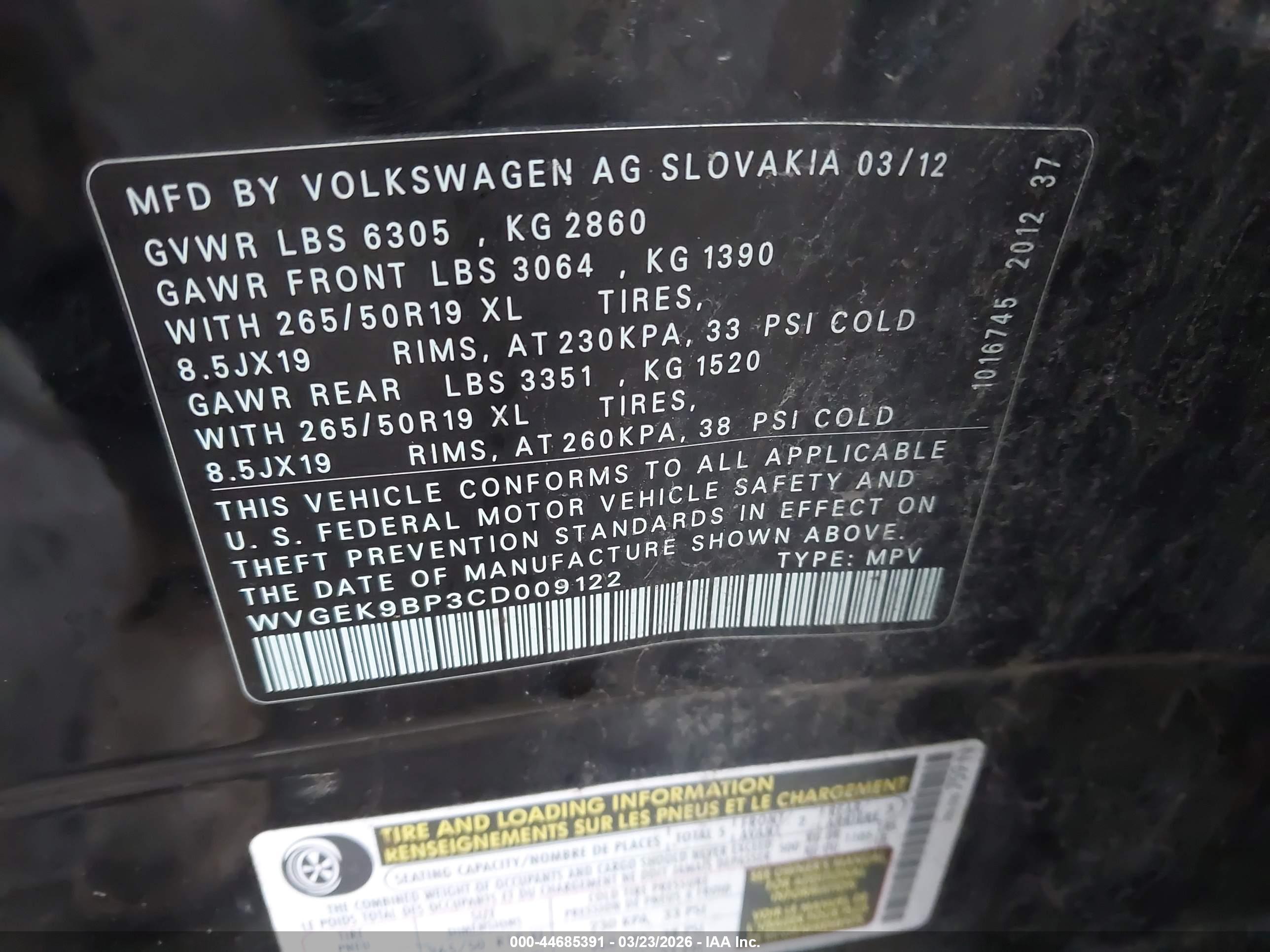 VOLKSWAGEN TOUAREG image 9