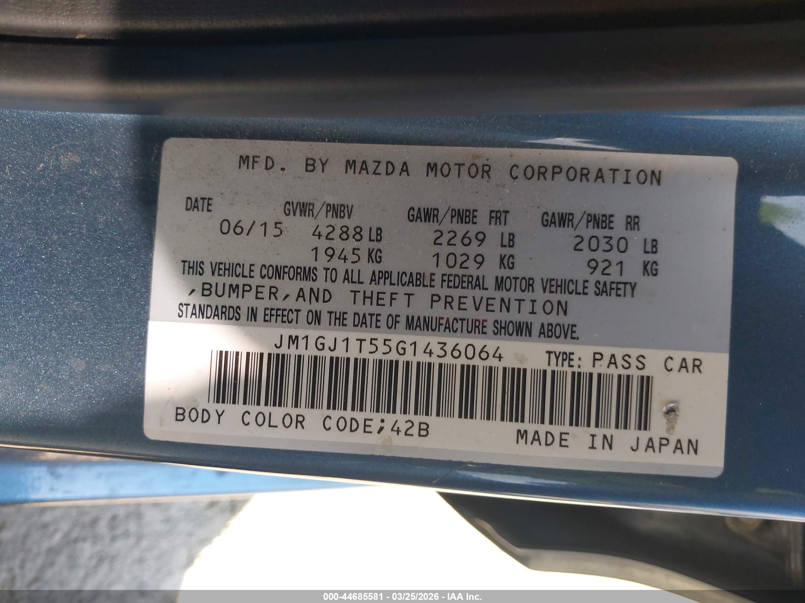 MAZDA MAZDA6 image 9