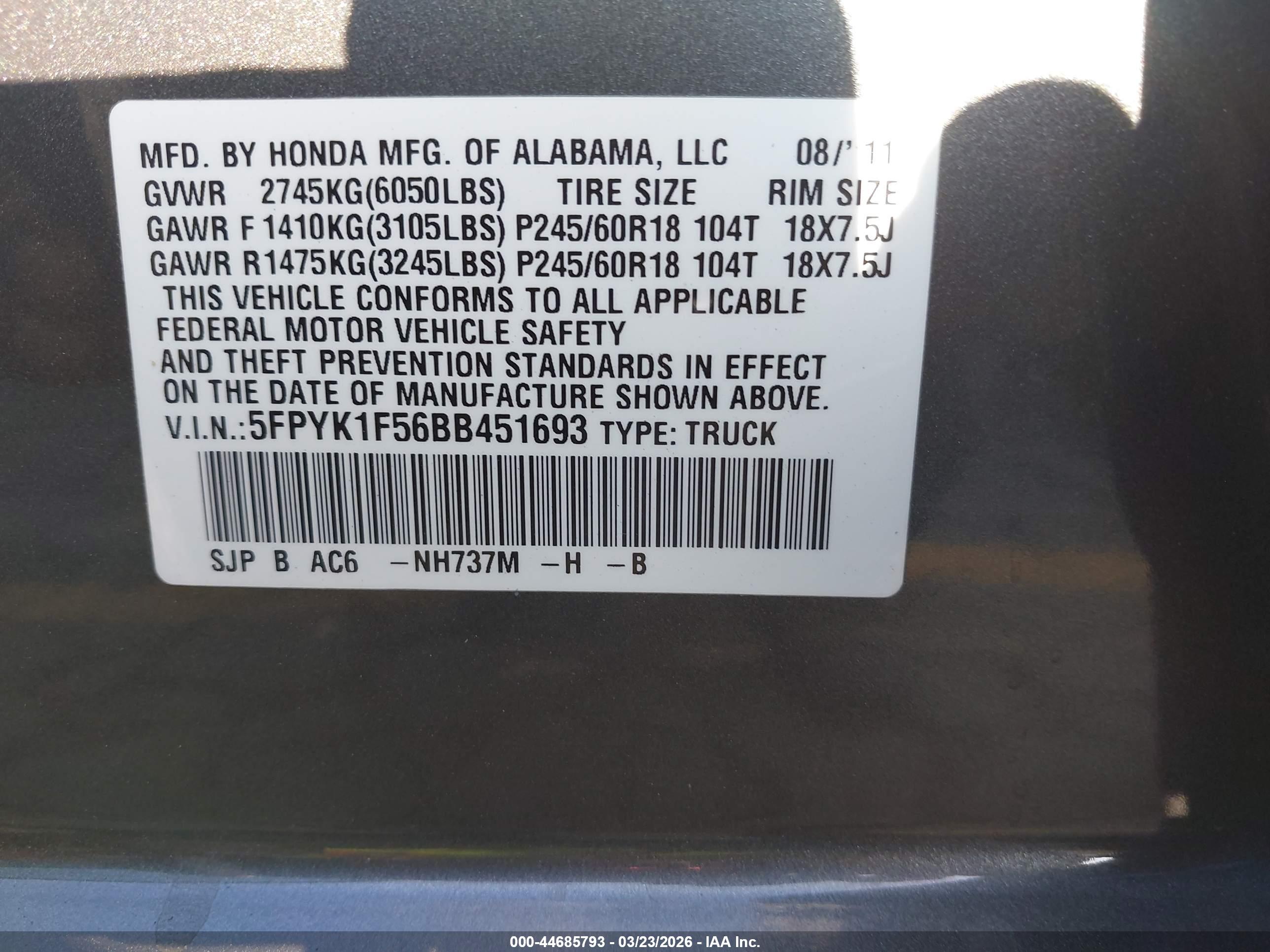 HONDA RIDGELINE image 9