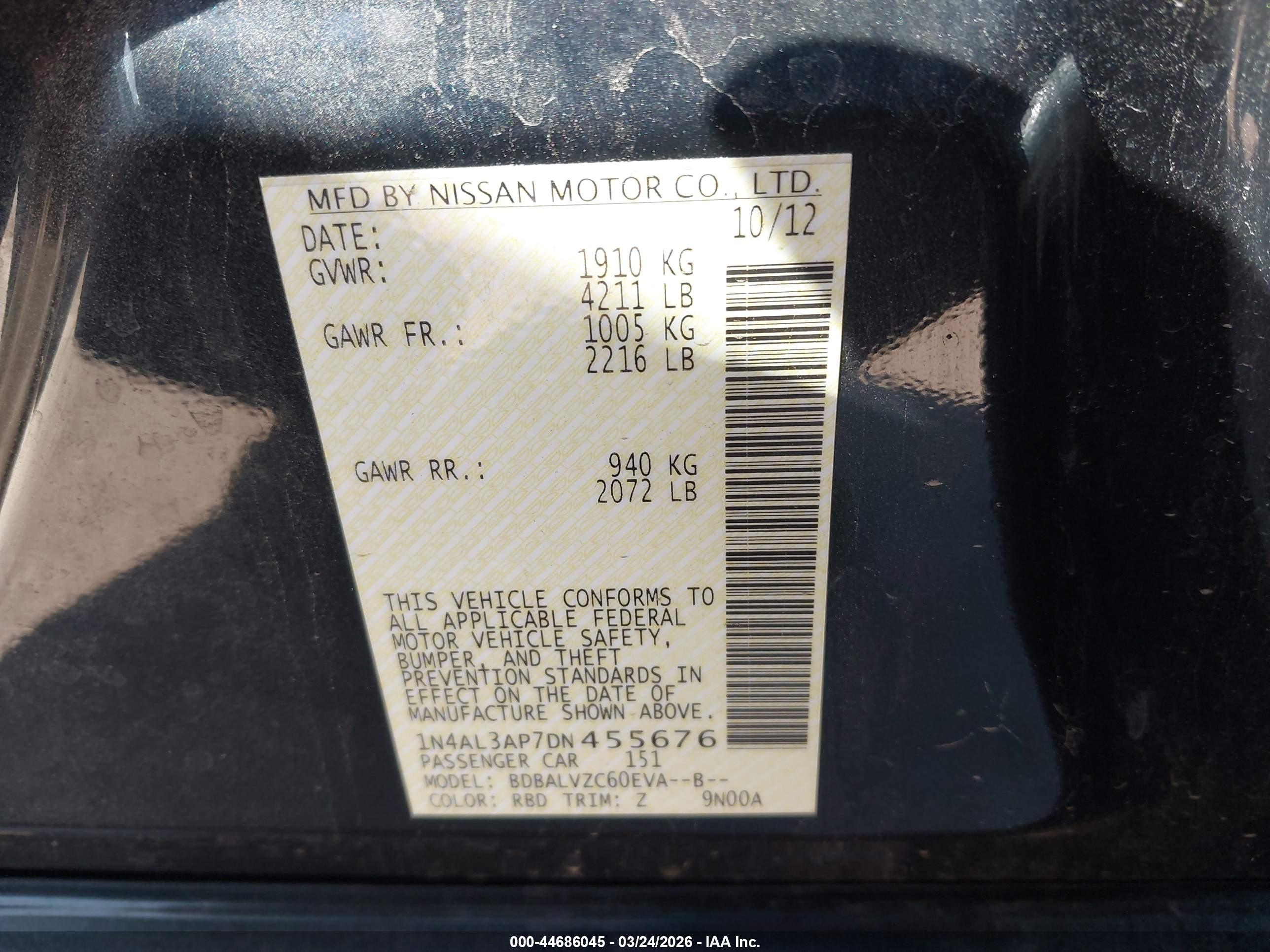 NISSAN ALTIMA image 9
