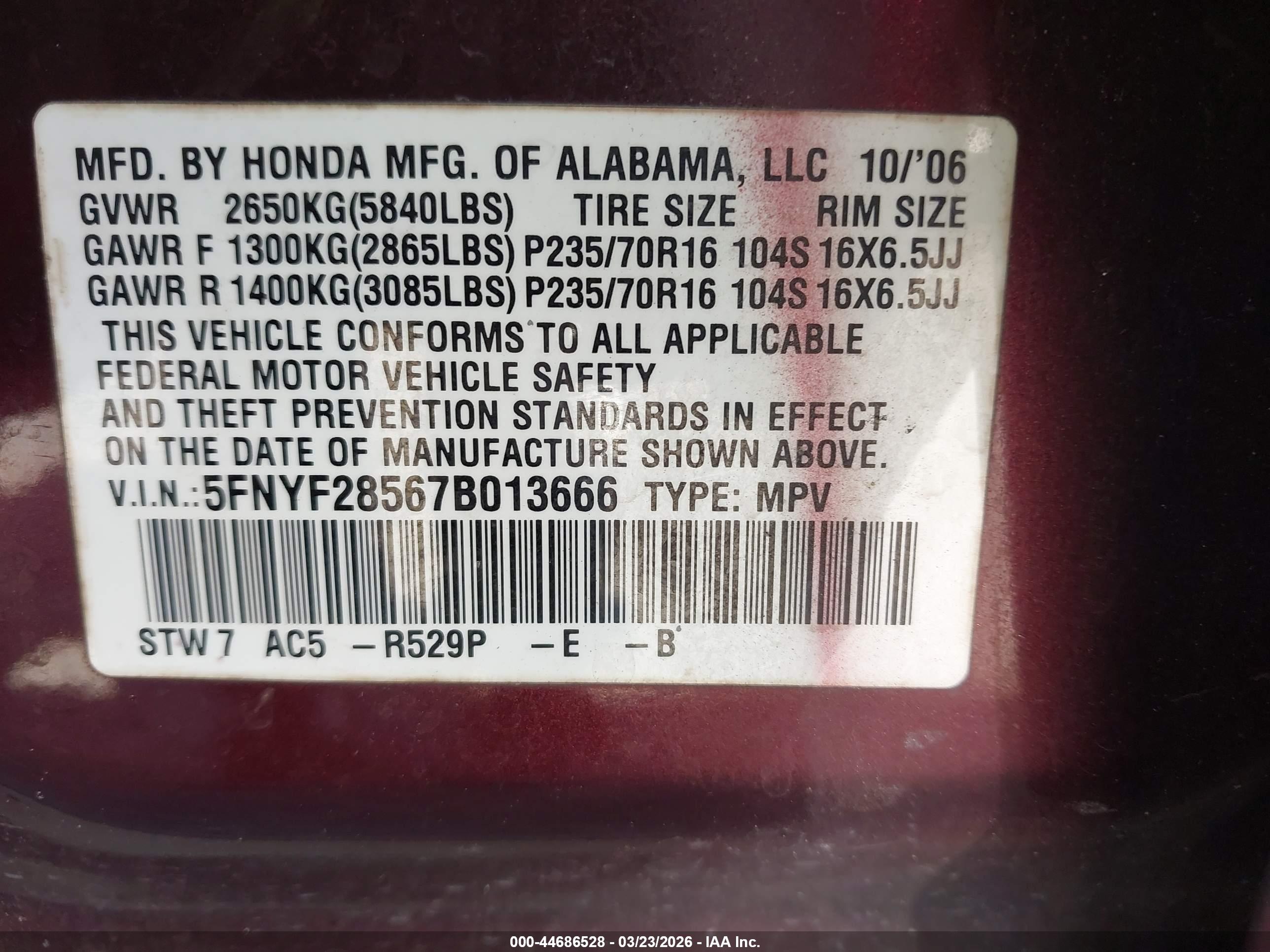 HONDA PILOT image 9