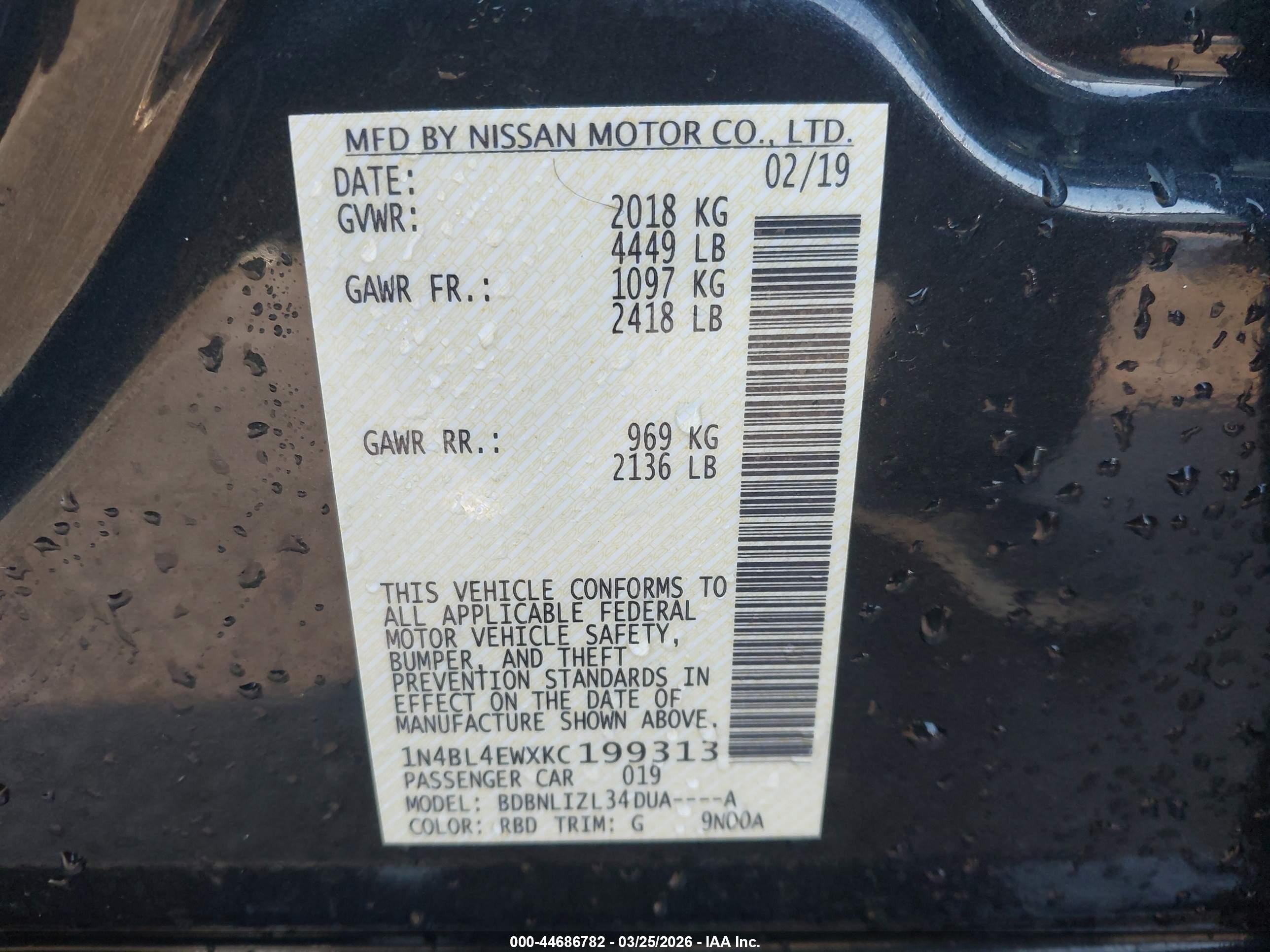 NISSAN ALTIMA image 9