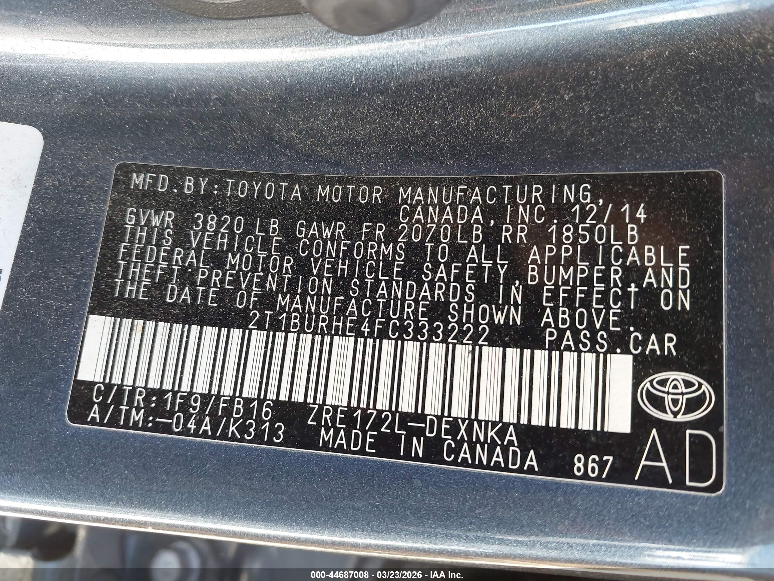 TOYOTA COROLLA image 9
