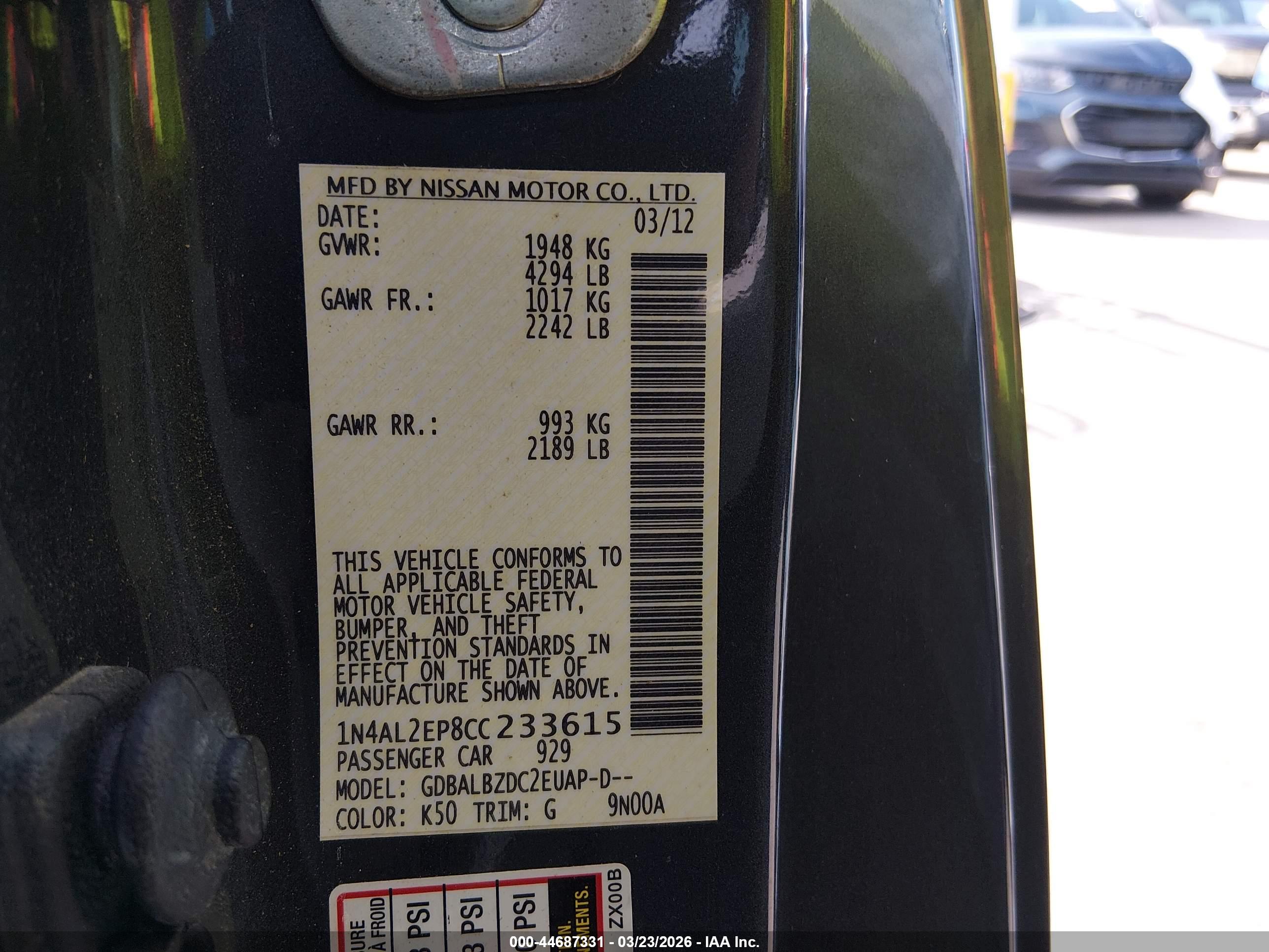 NISSAN ALTIMA image 9