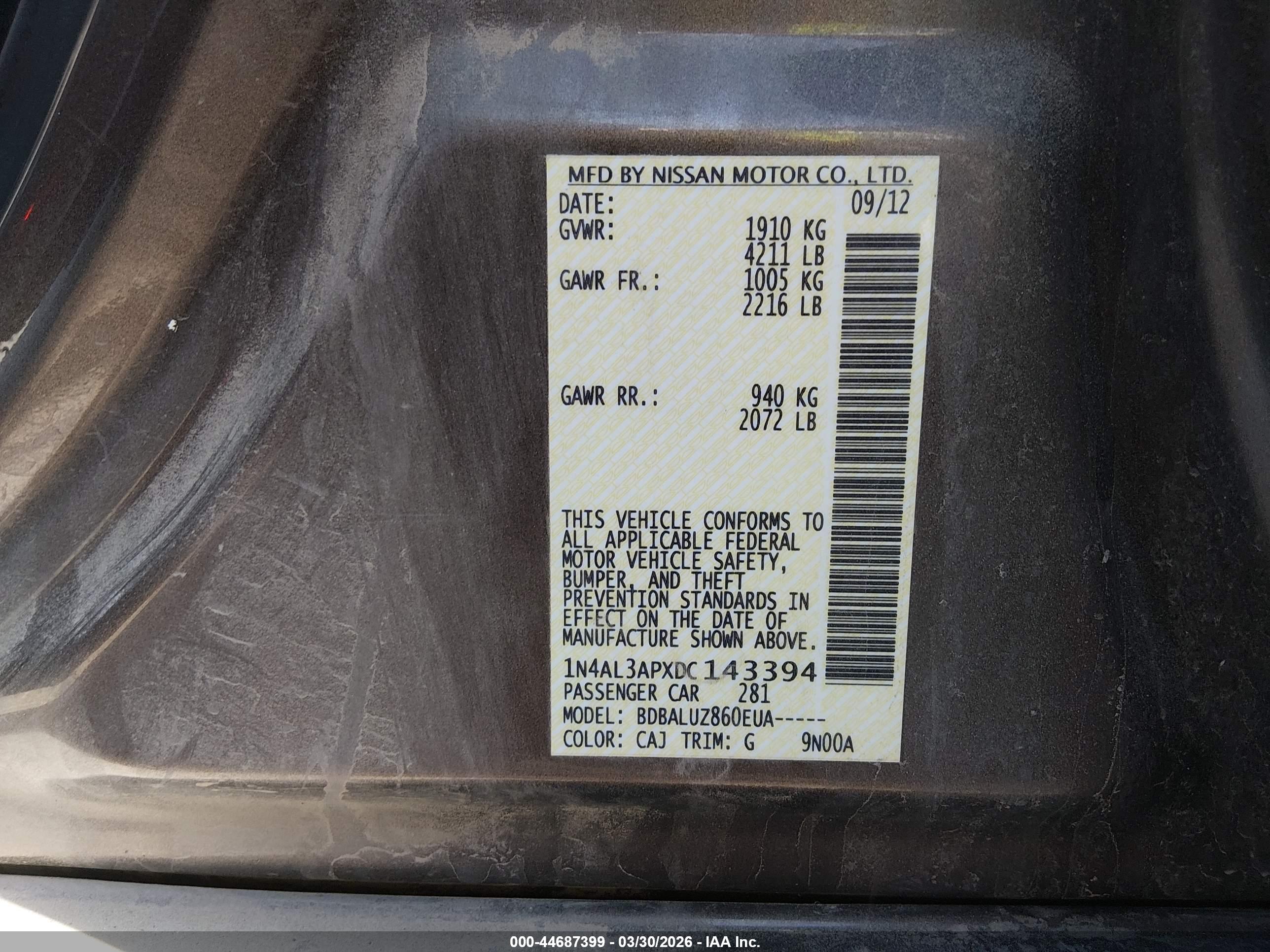 NISSAN ALTIMA image 9