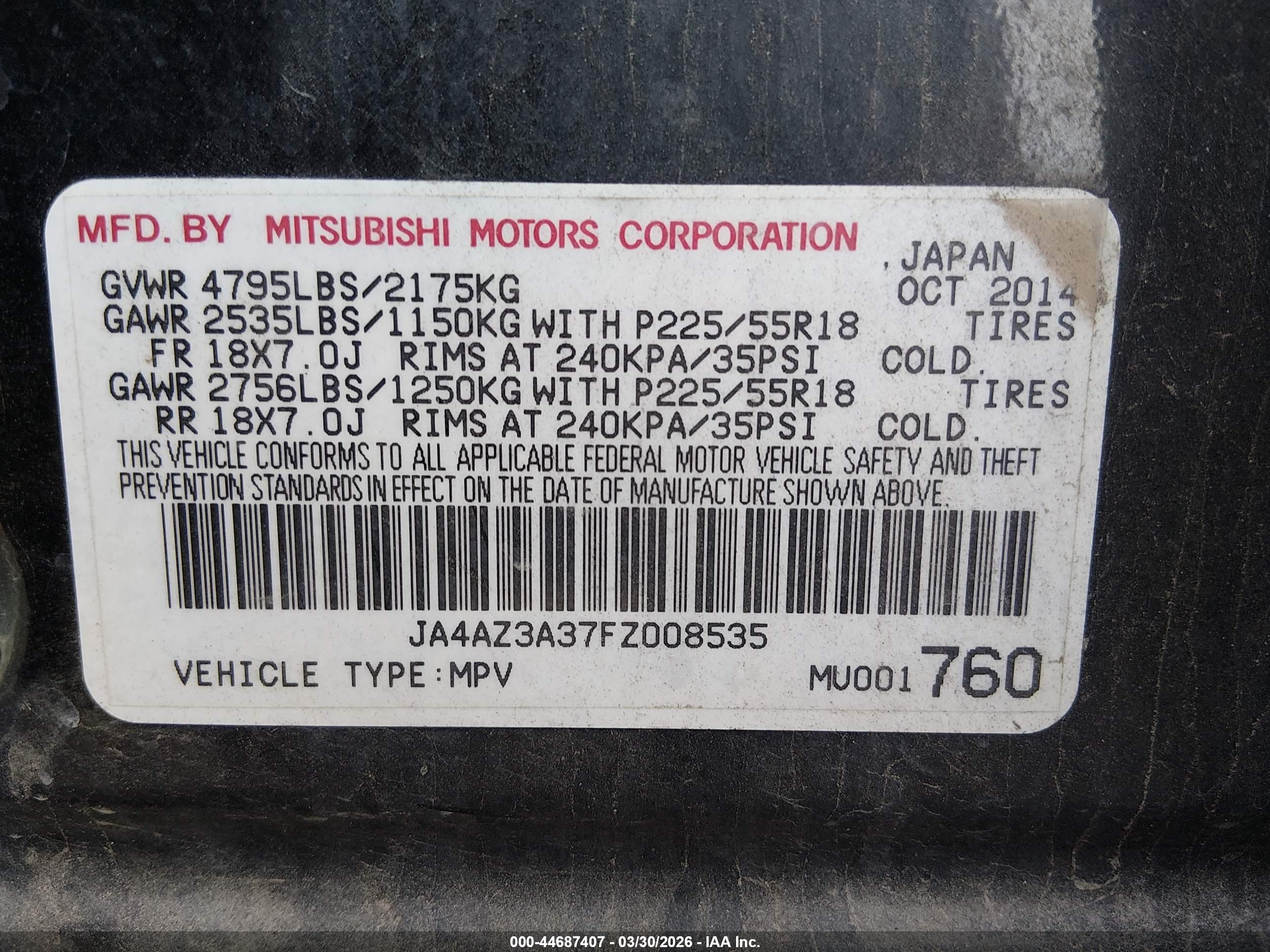 MITSUBISHI OUTLANDER image 9