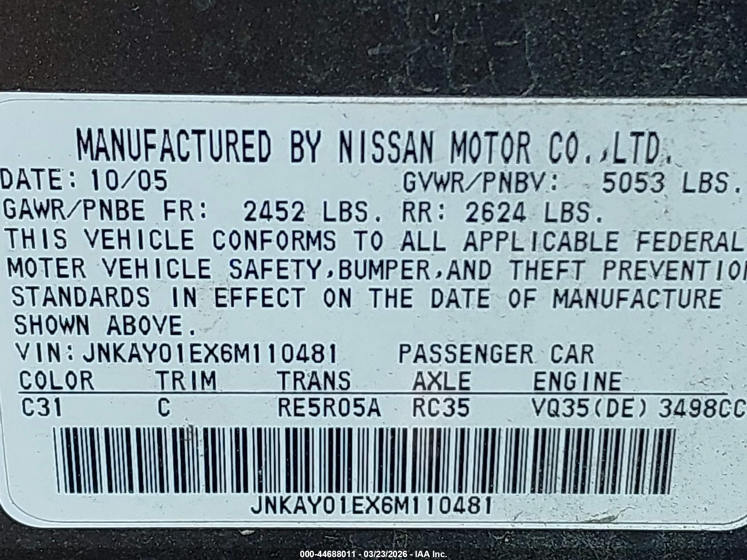 INFINITI M35 image 9