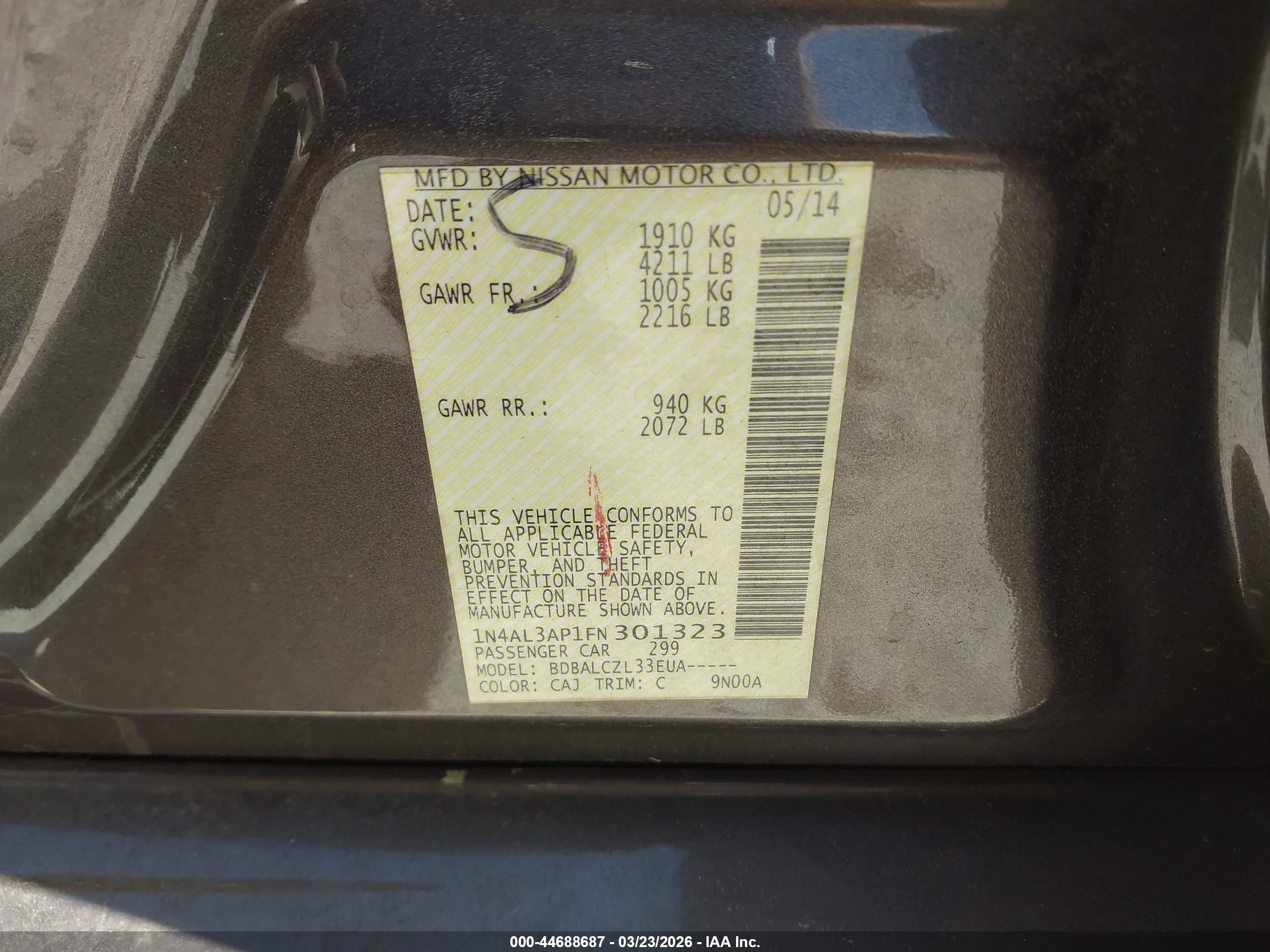 NISSAN ALTIMA image 9