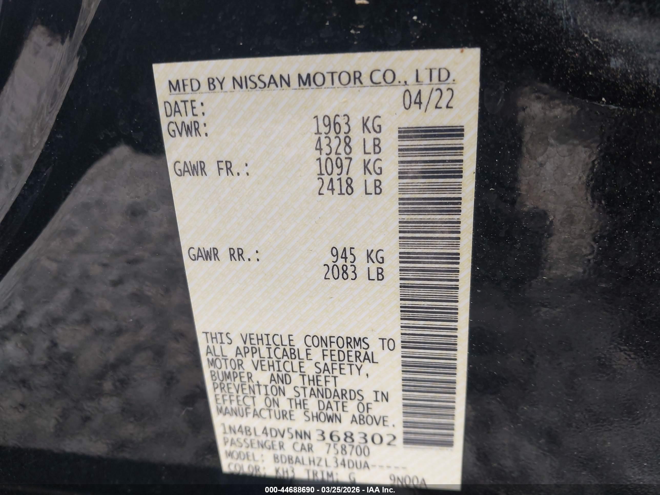 NISSAN ALTIMA image 9