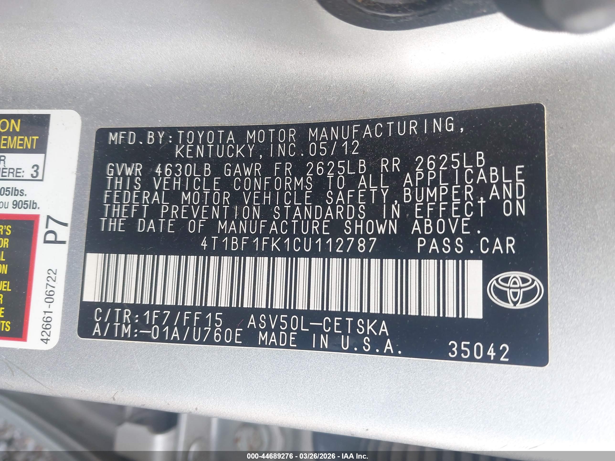 TOYOTA CAMRY image 9