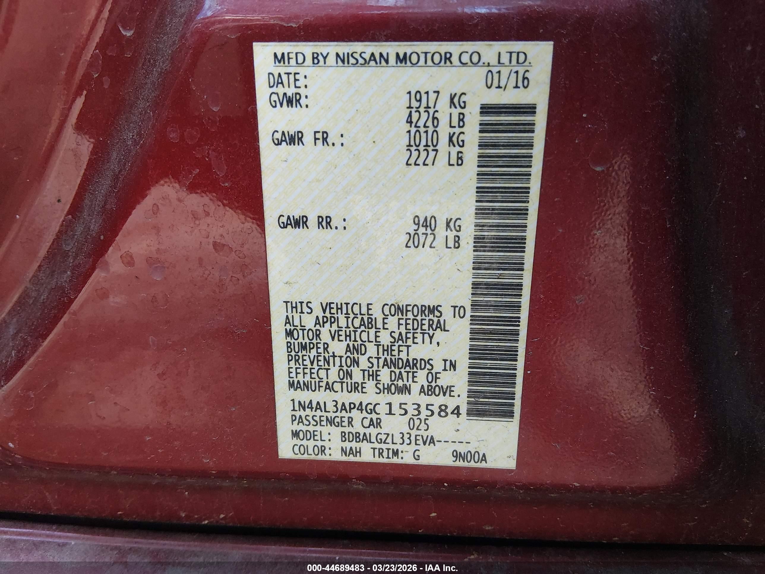 NISSAN ALTIMA image 9