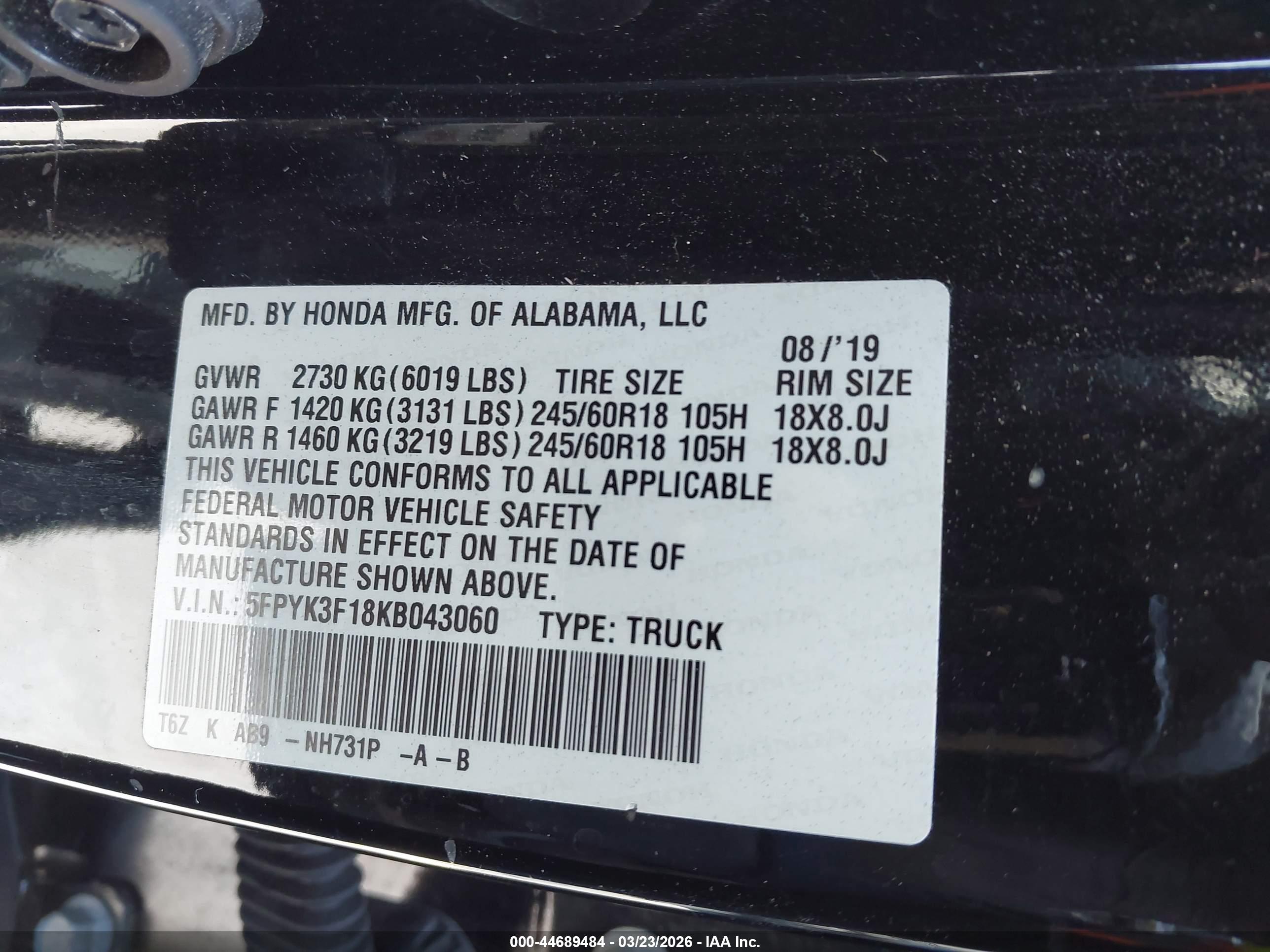 HONDA RIDGELINE image 9