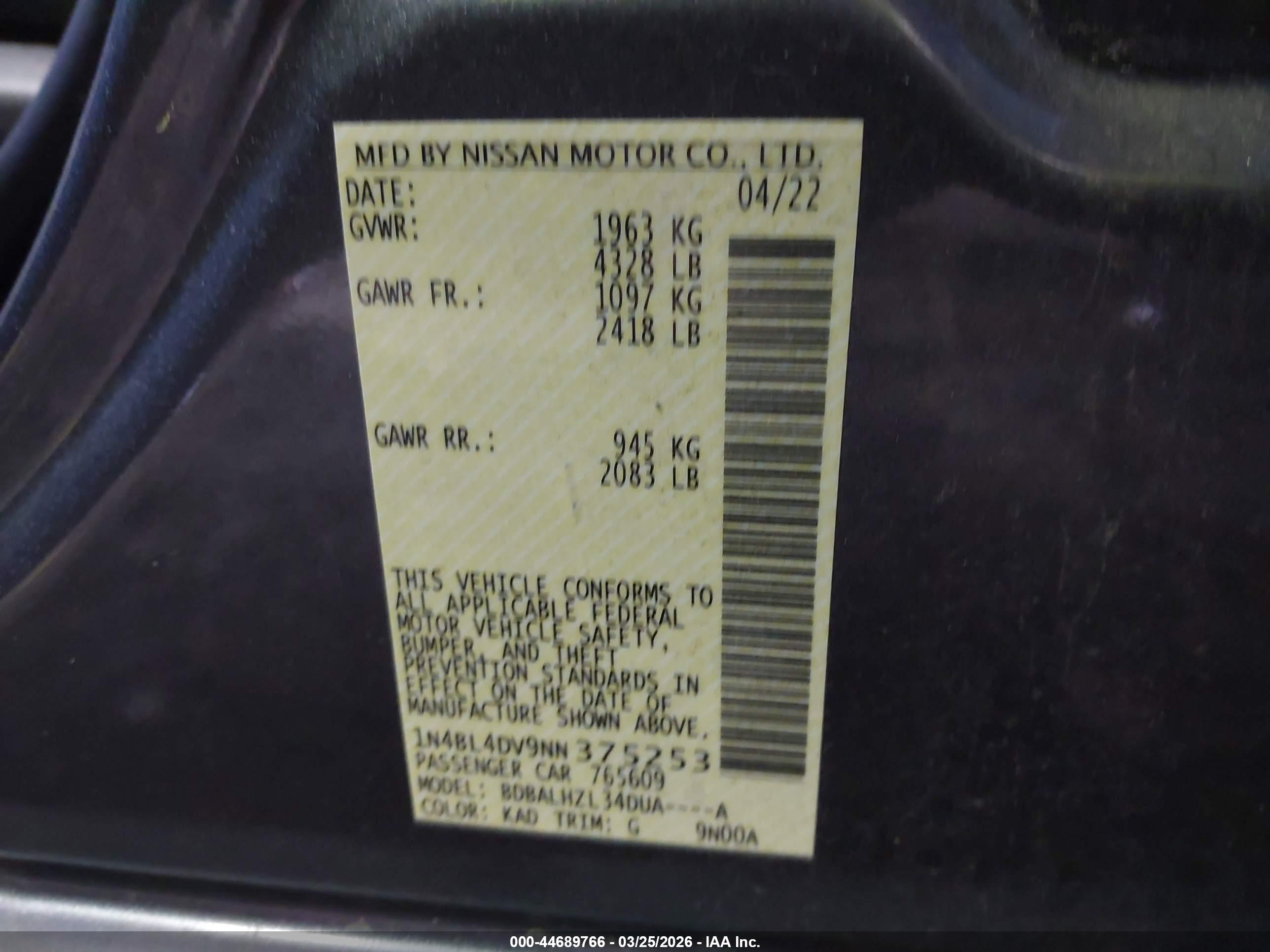 NISSAN ALTIMA image 9