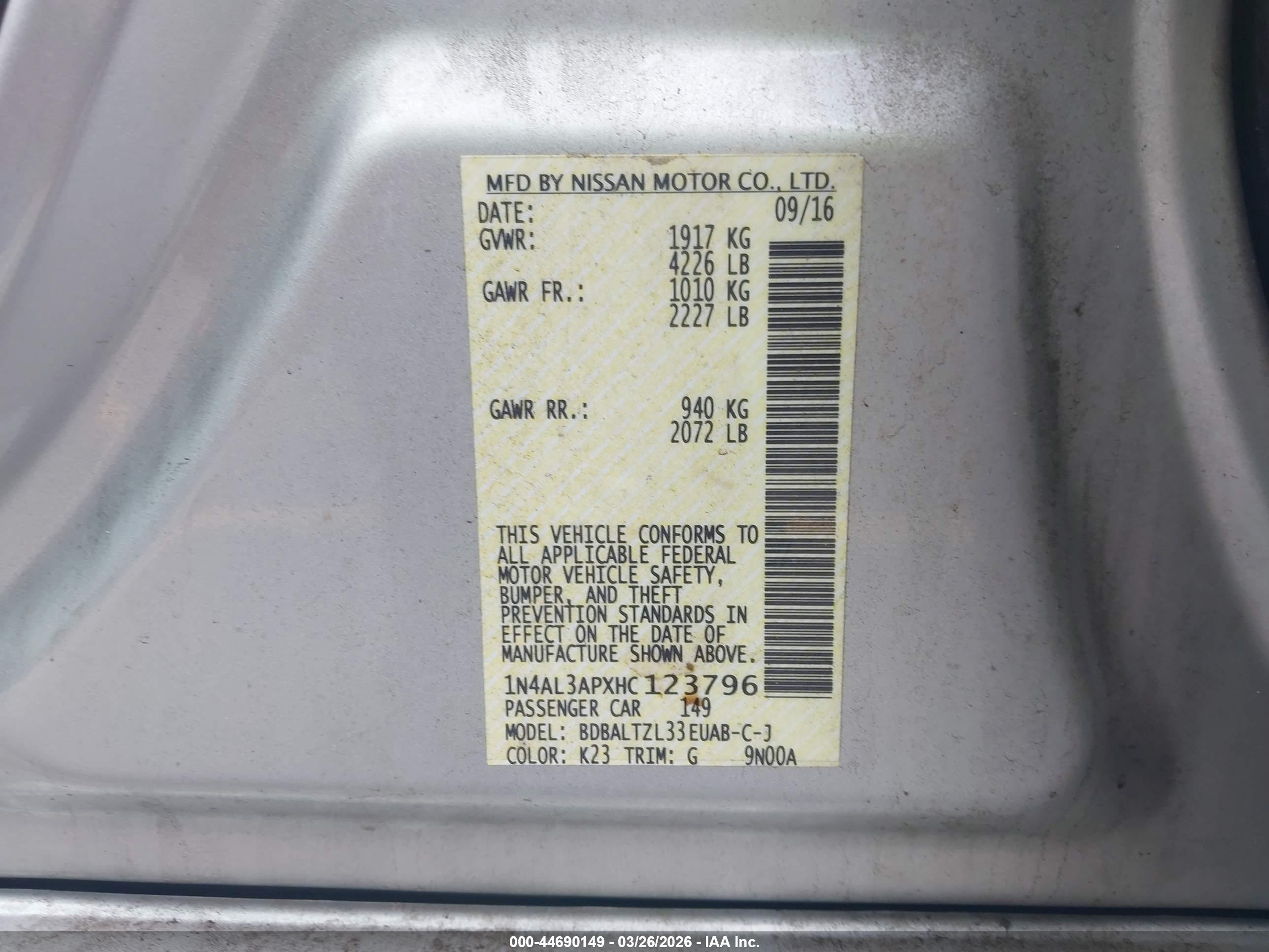 NISSAN ALTIMA image 9