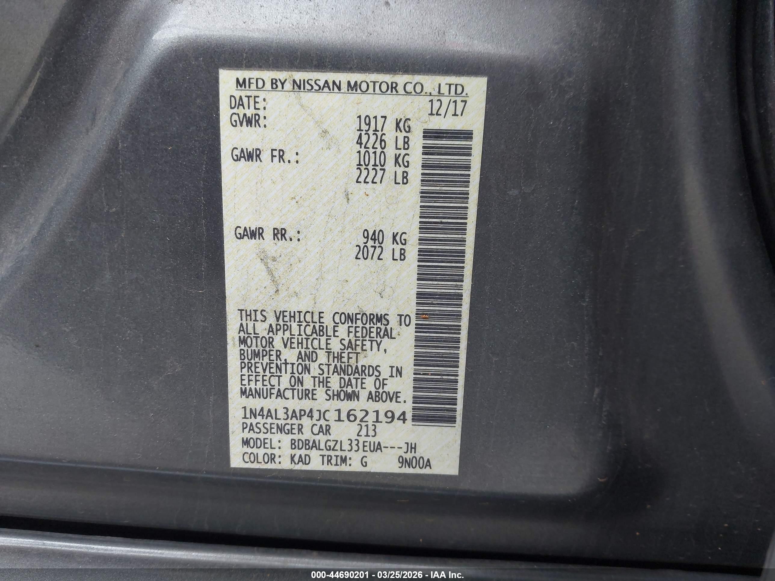 NISSAN ALTIMA image 9