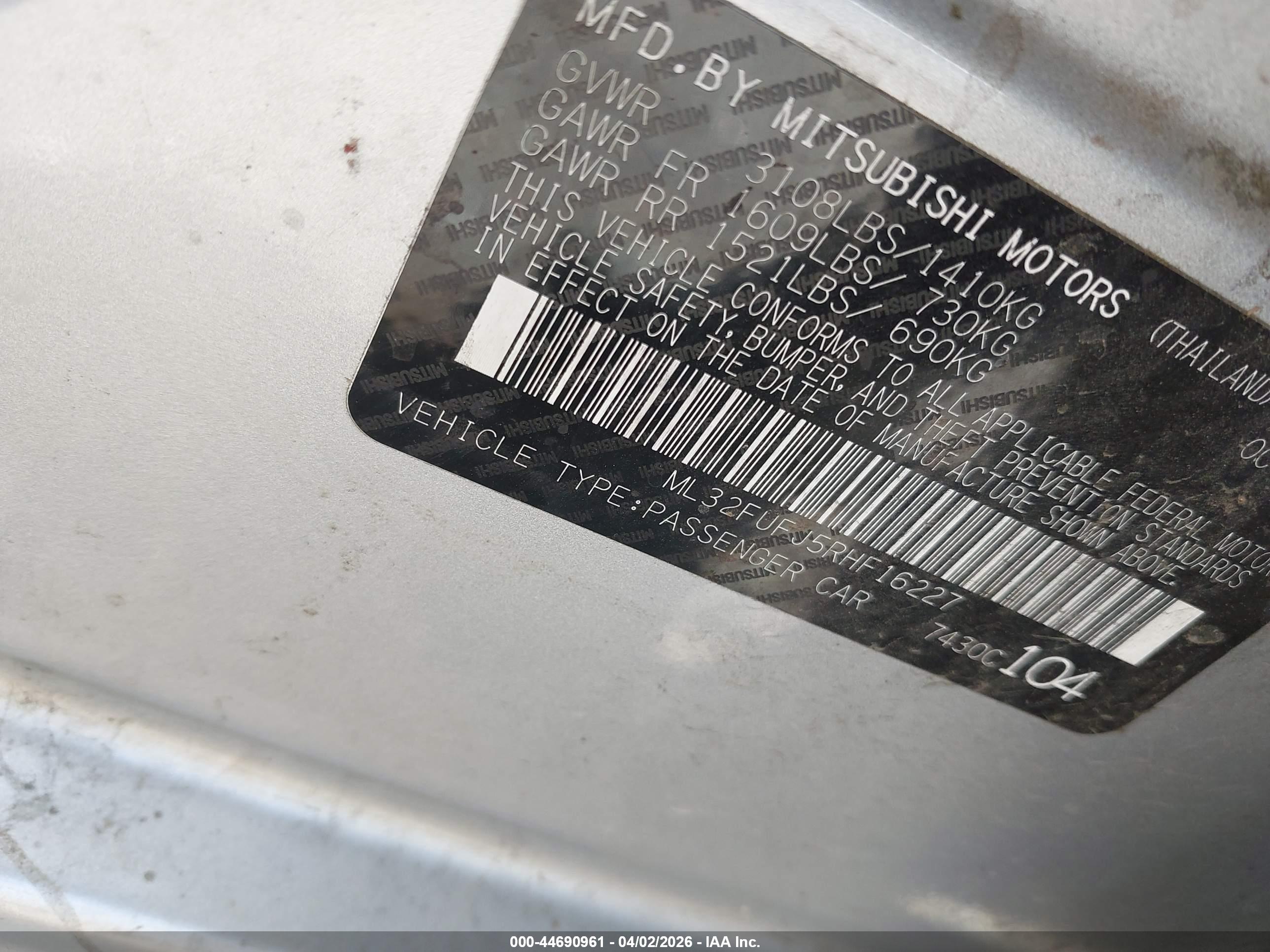 MITSUBISHI MIRAGE image 9