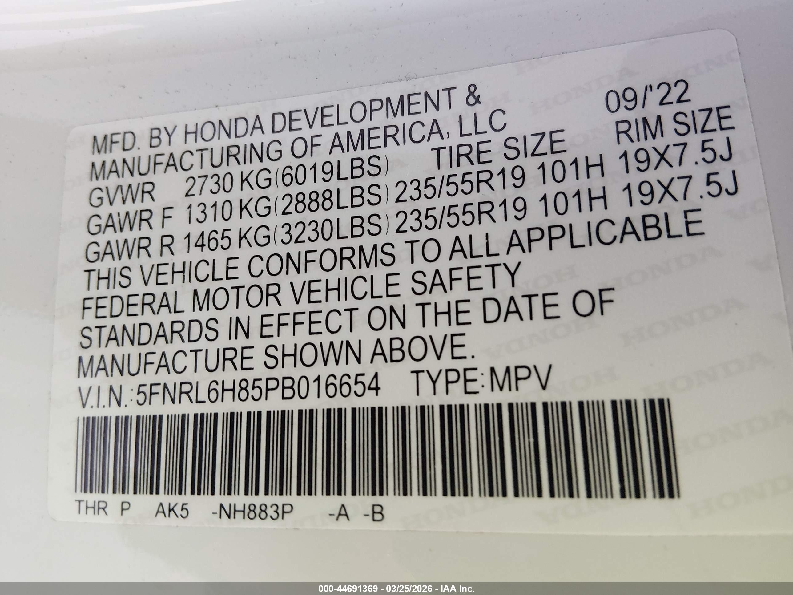 HONDA ODYSSEY image 9