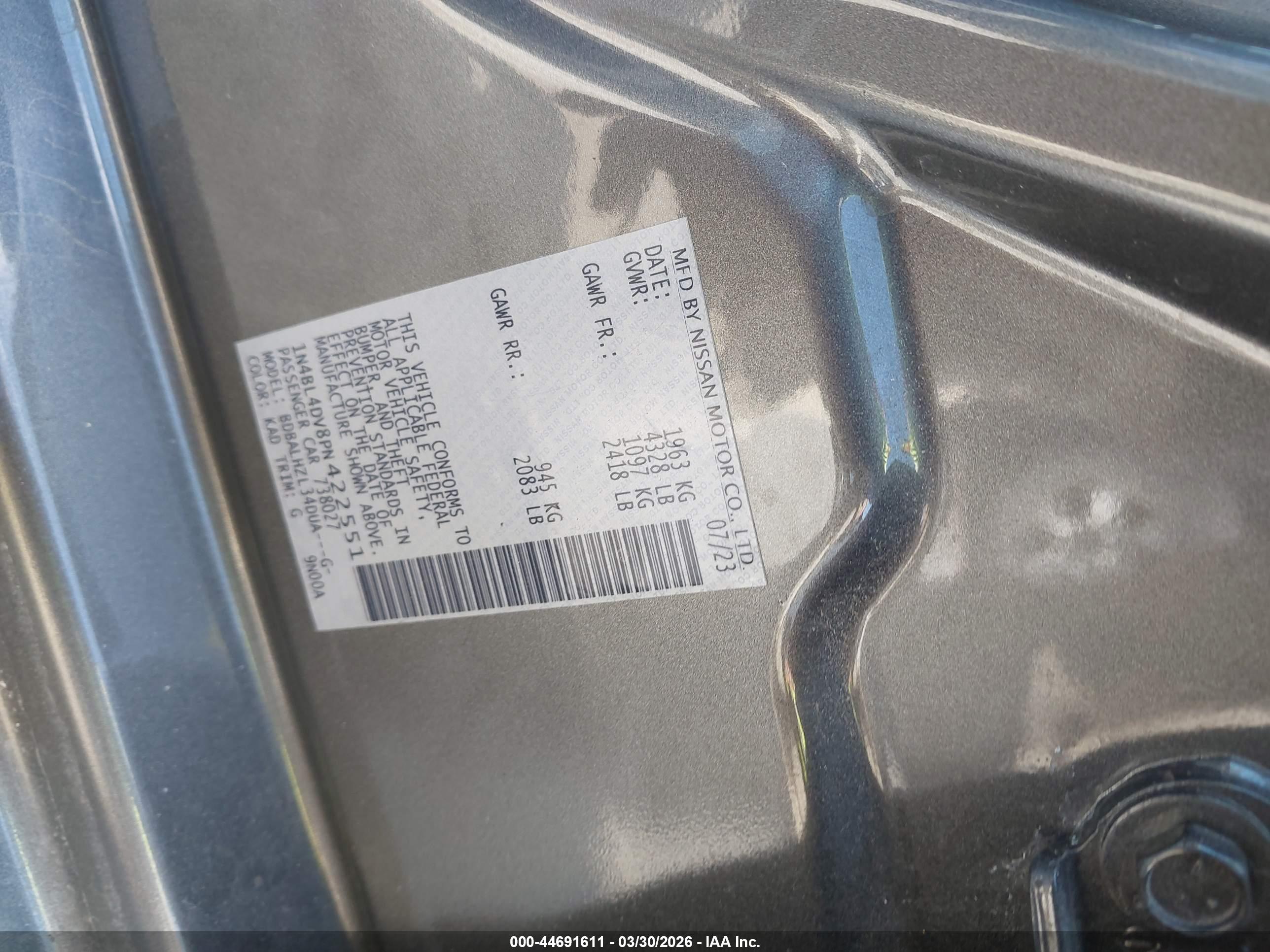 NISSAN ALTIMA image 9