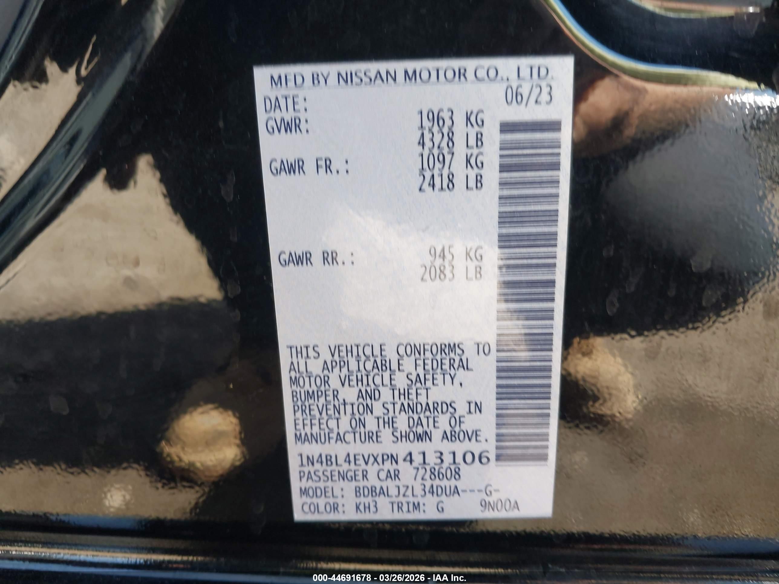 NISSAN ALTIMA image 9