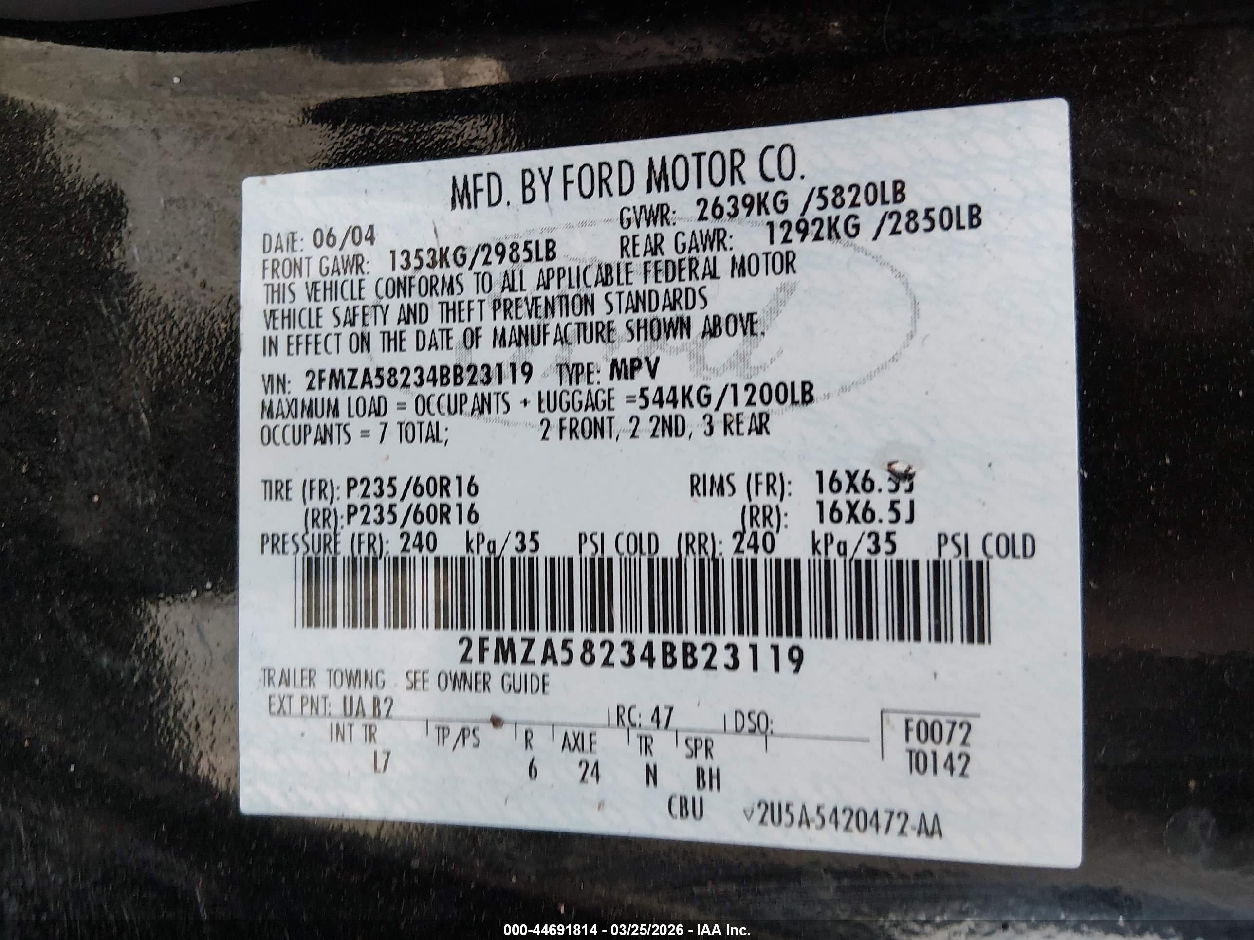 FORD FREESTAR image 9