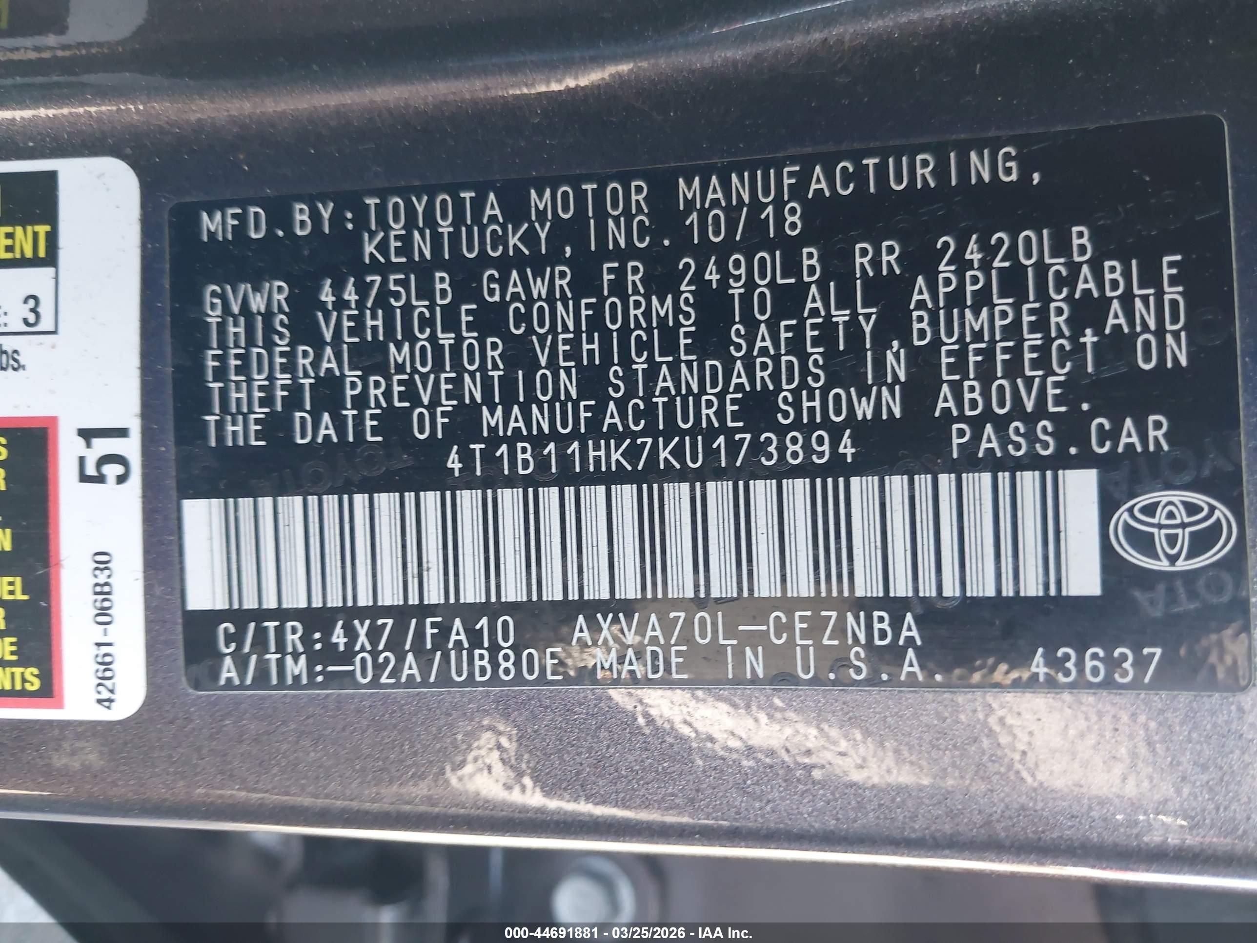 TOYOTA CAMRY image 9
