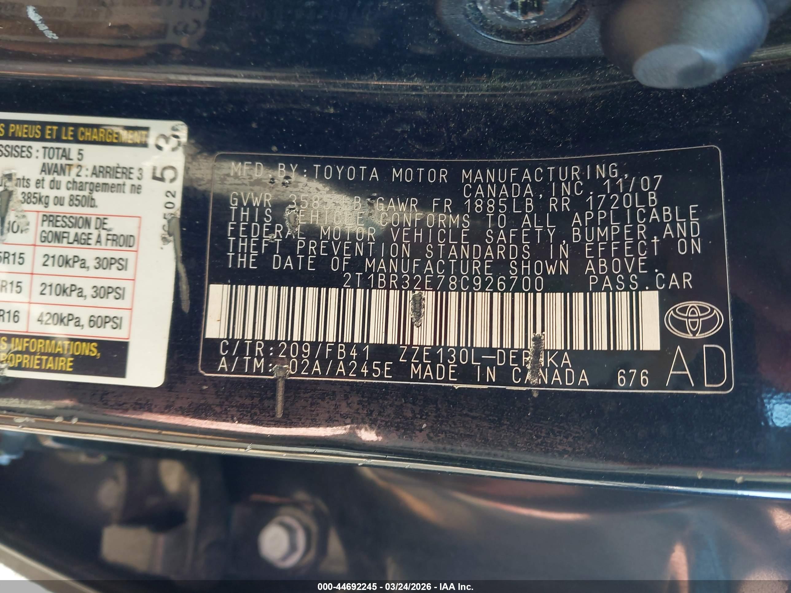 TOYOTA COROLLA image 9