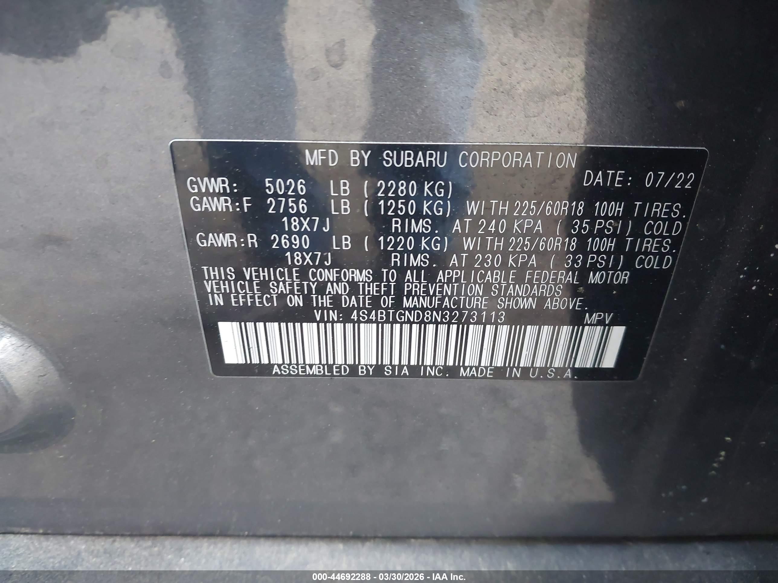 SUBARU OUTBACK image 9