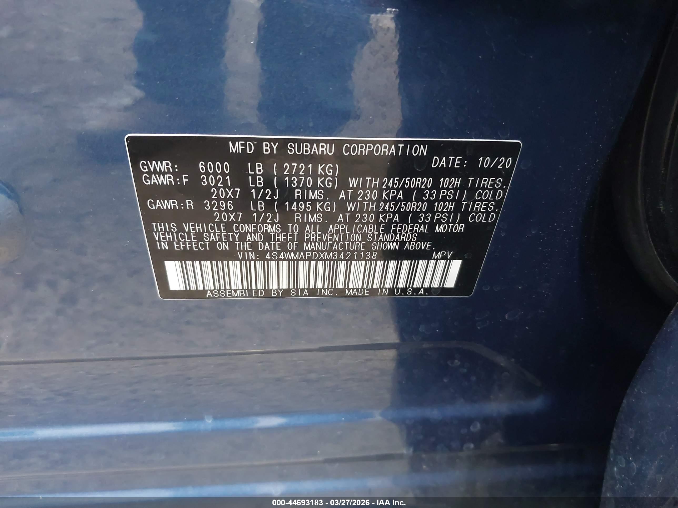 SUBARU ASCENT image 9