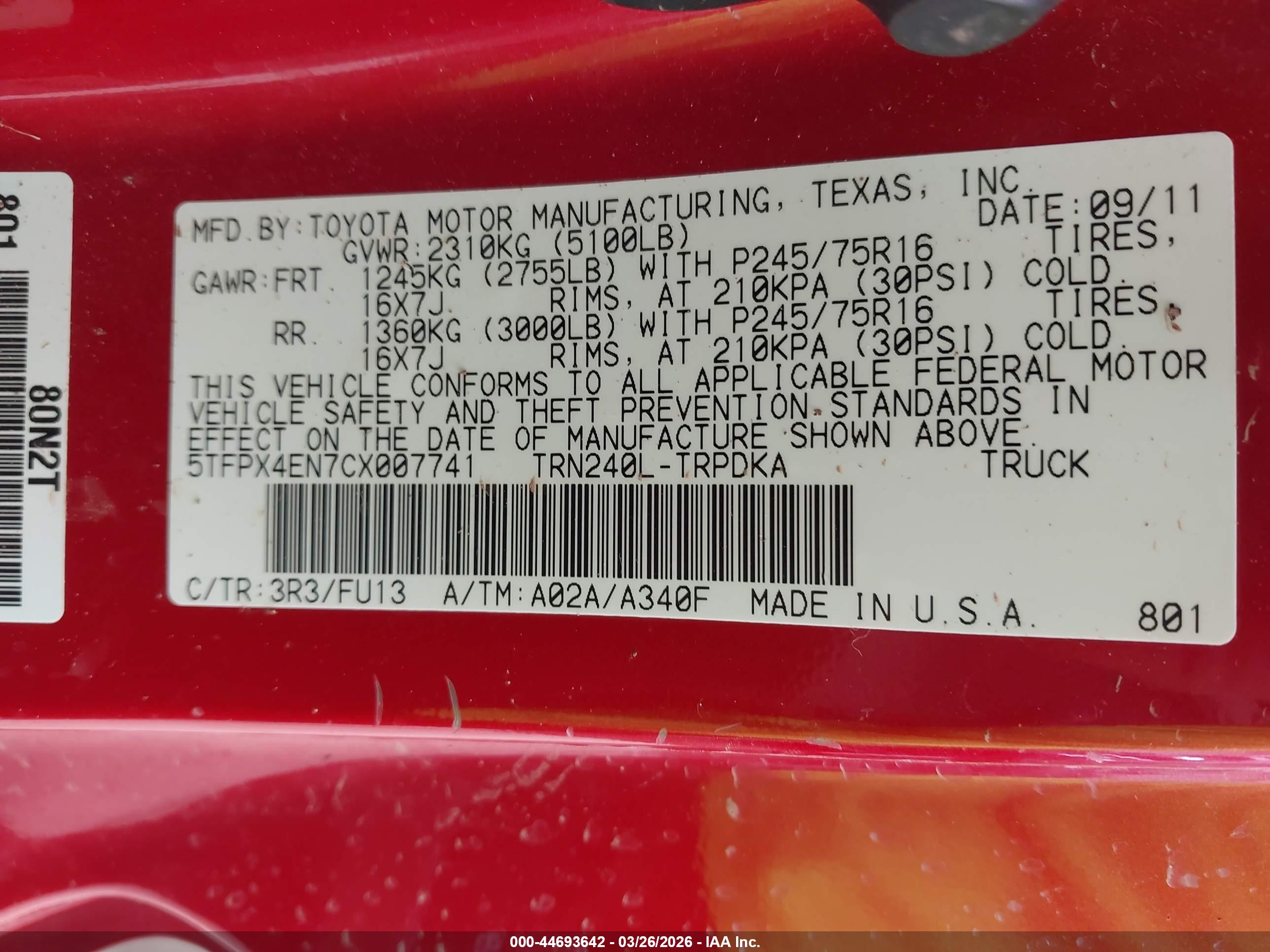 TOYOTA TACOMA image 9