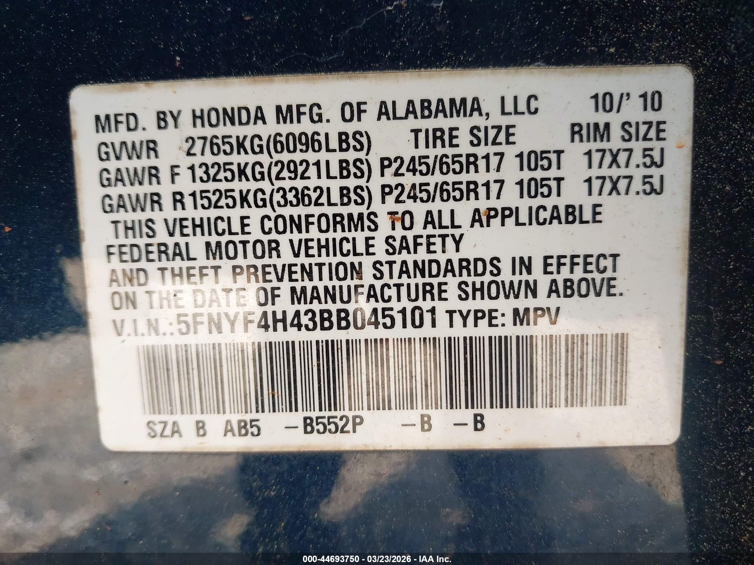 HONDA PILOT image 9