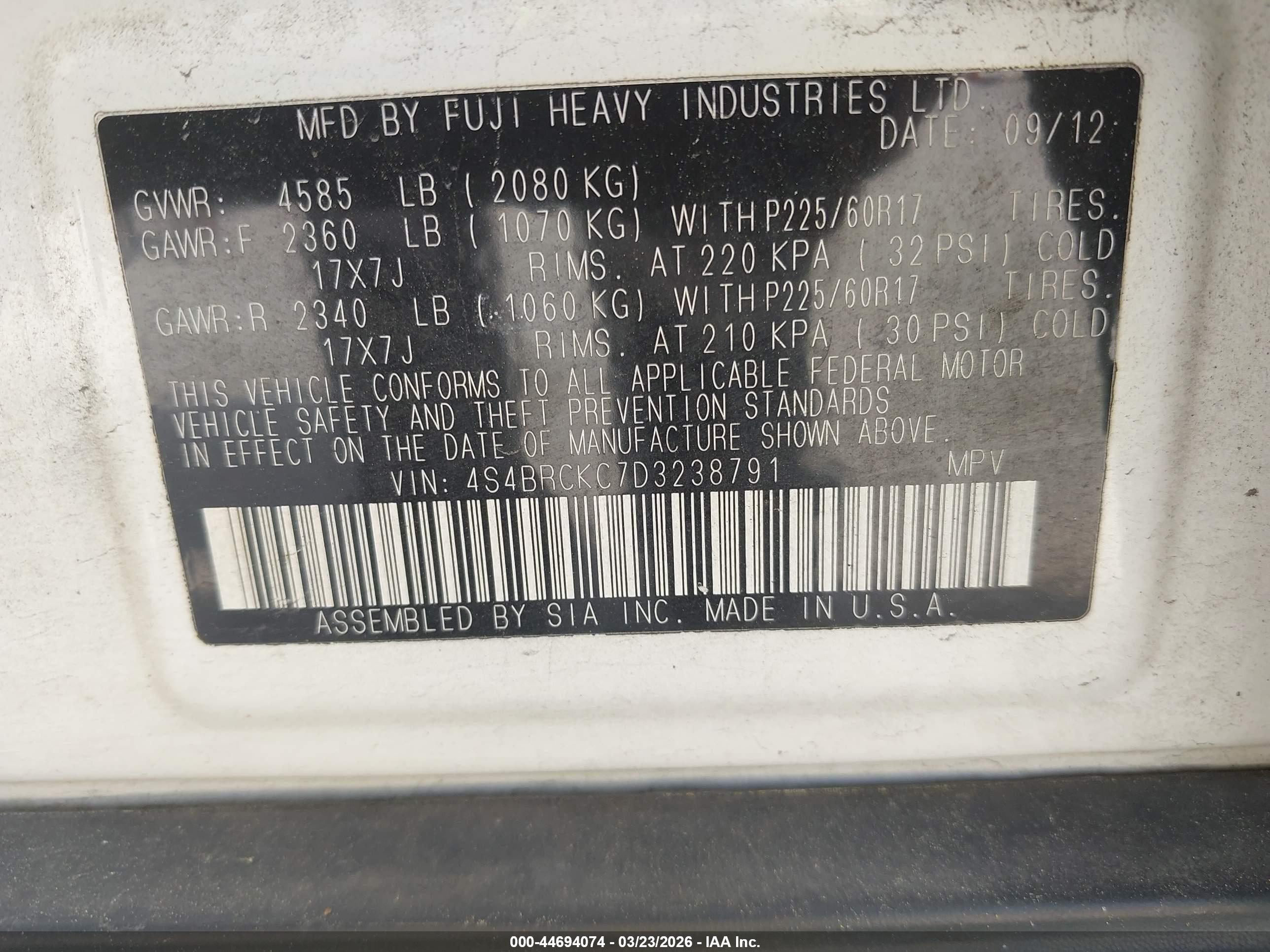 SUBARU OUTBACK image 9