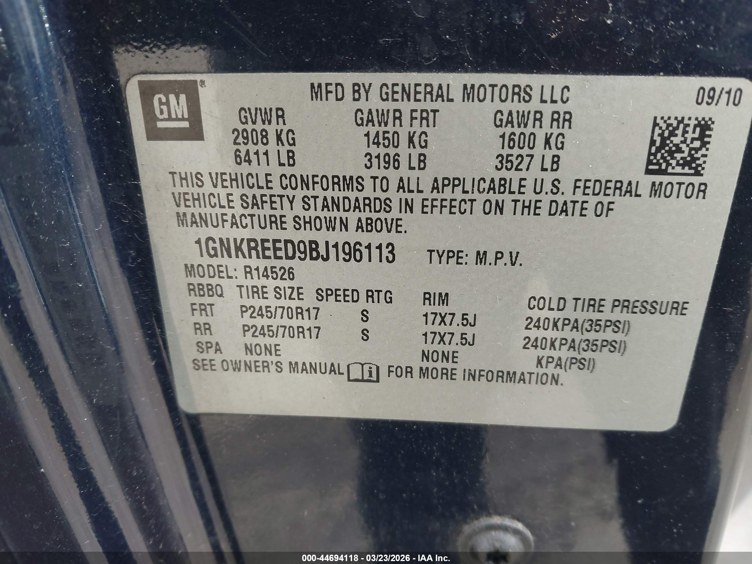 CHEVROLET TRAVERSE image 9