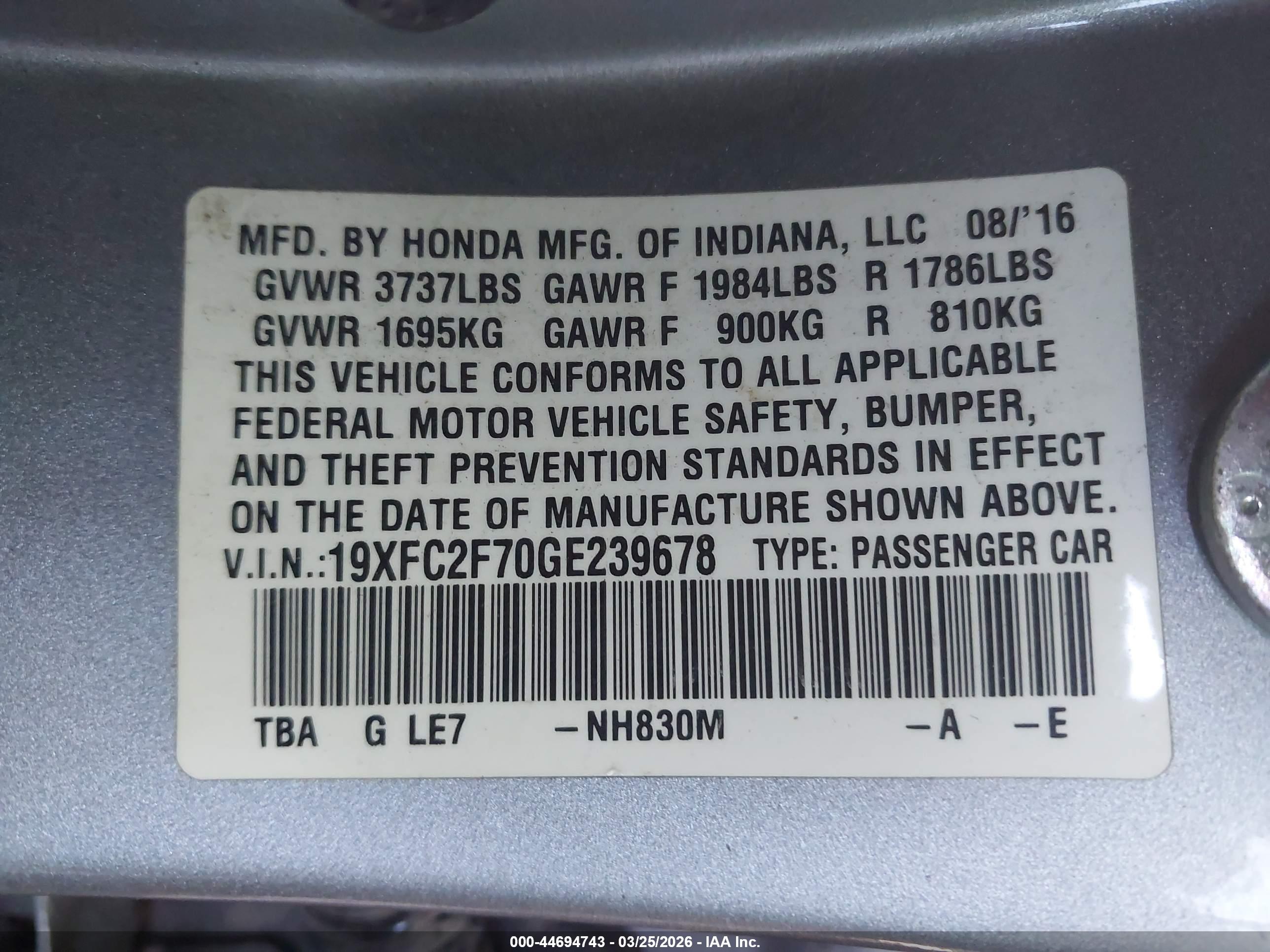 HONDA CIVIC image 9