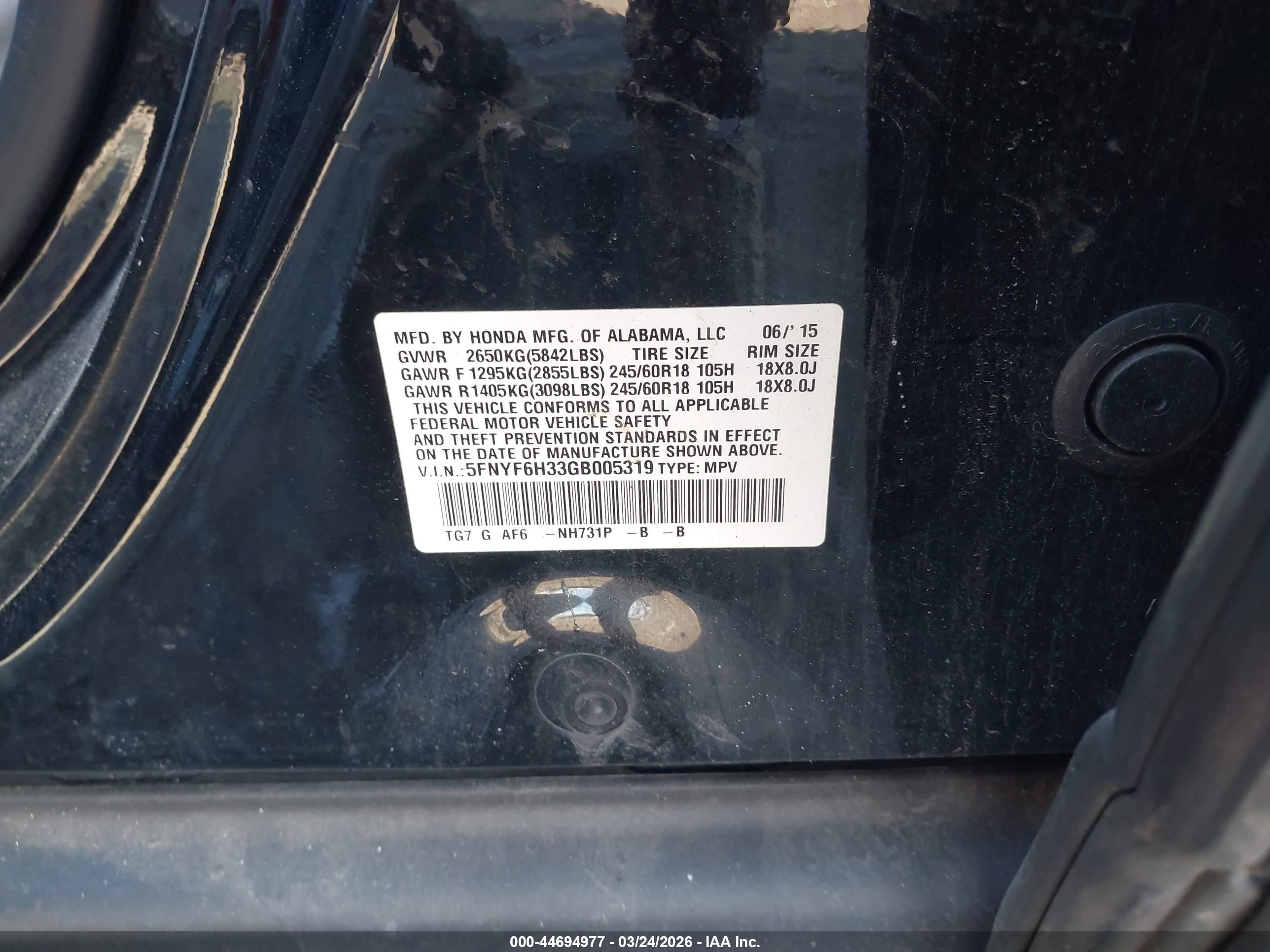 HONDA PILOT image 9