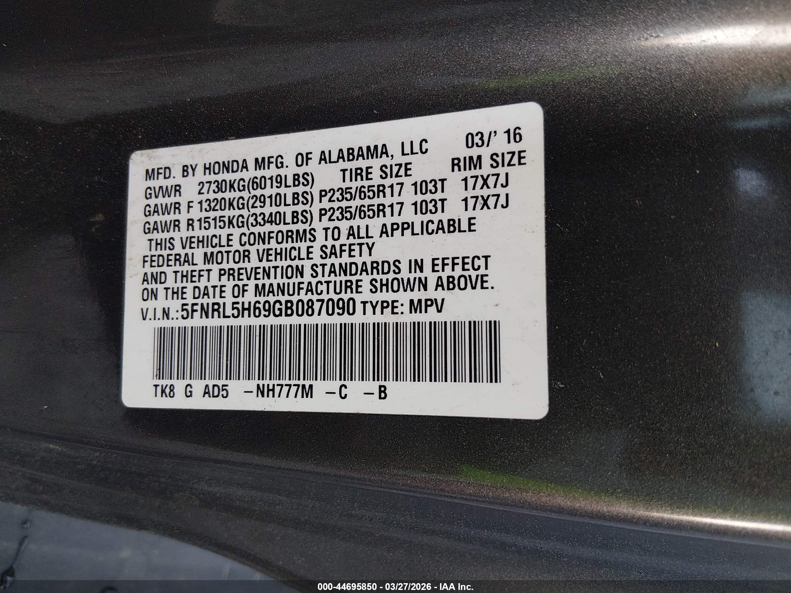 HONDA ODYSSEY image 9