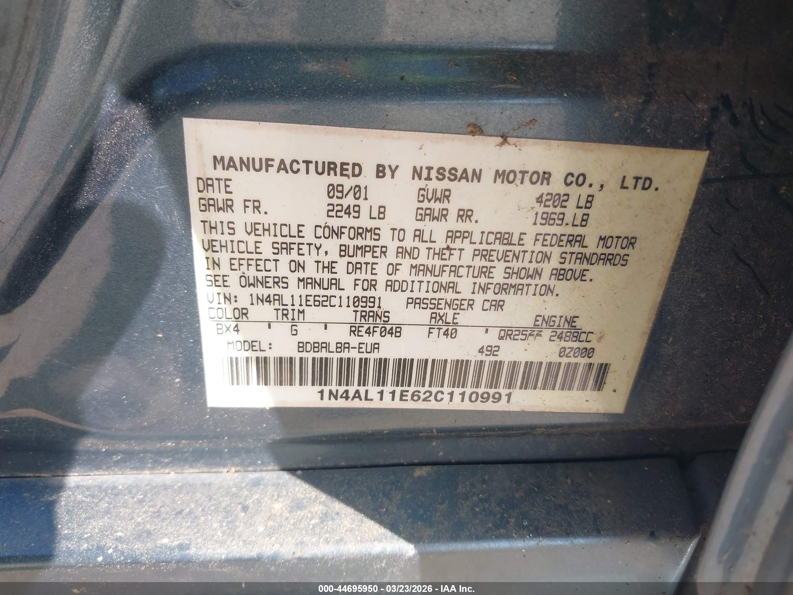 NISSAN ALTIMA image 9