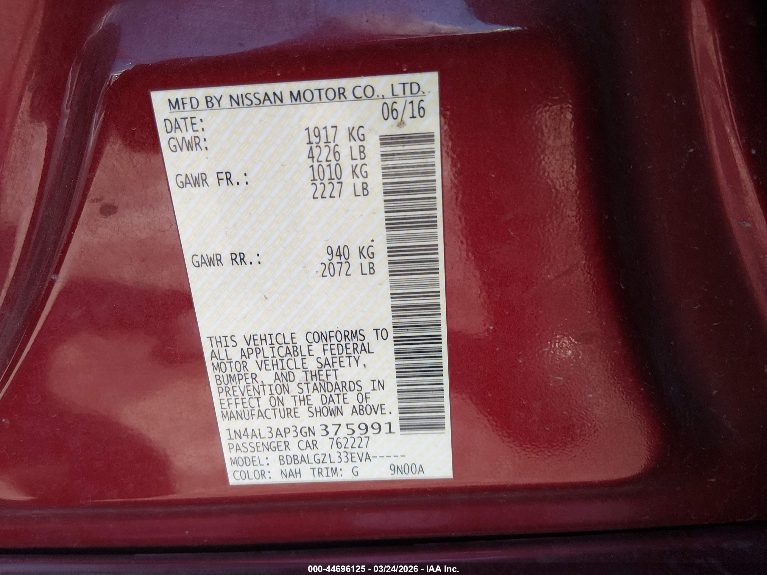 NISSAN ALTIMA image 9
