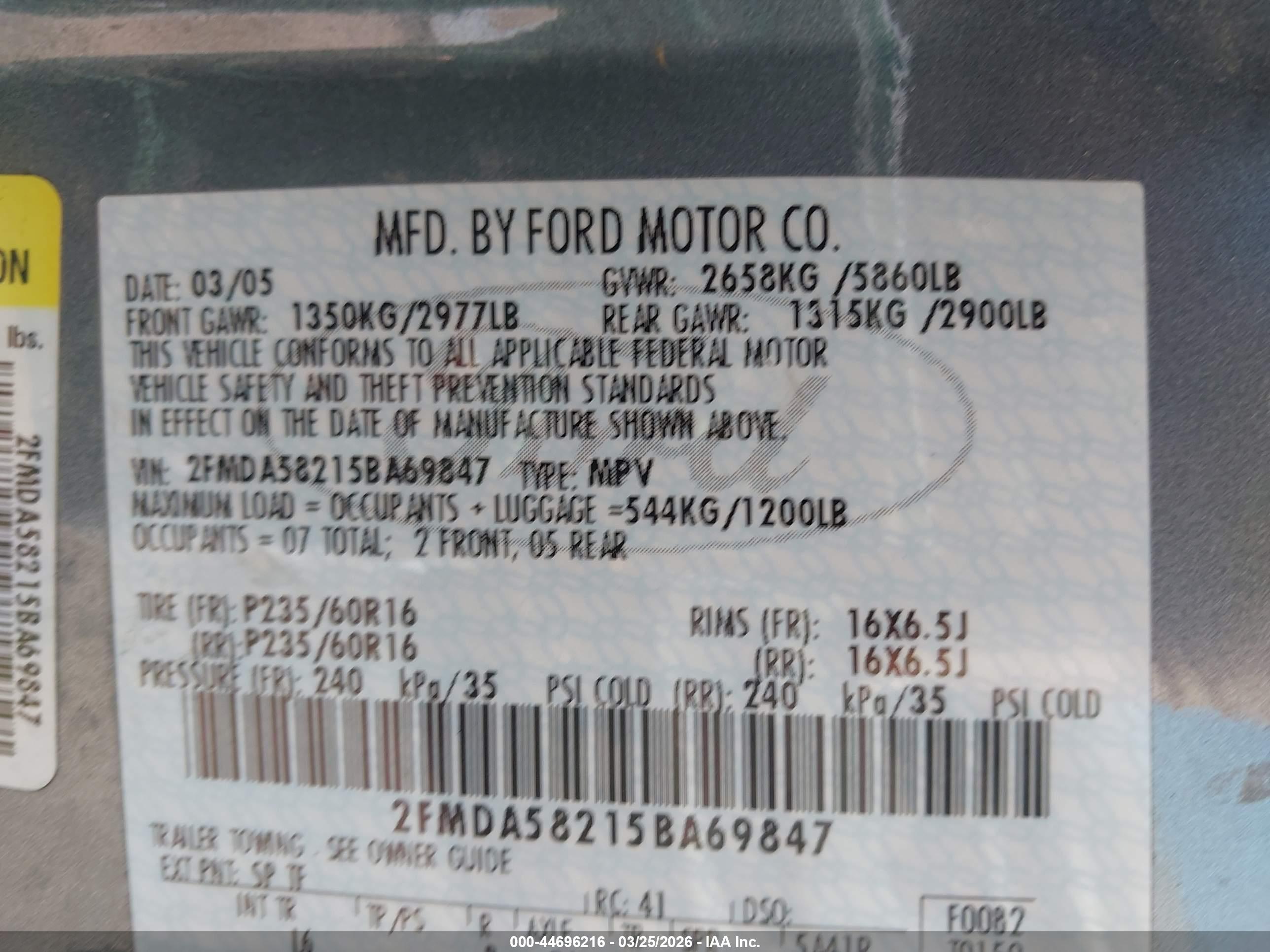 FORD FREESTAR image 9