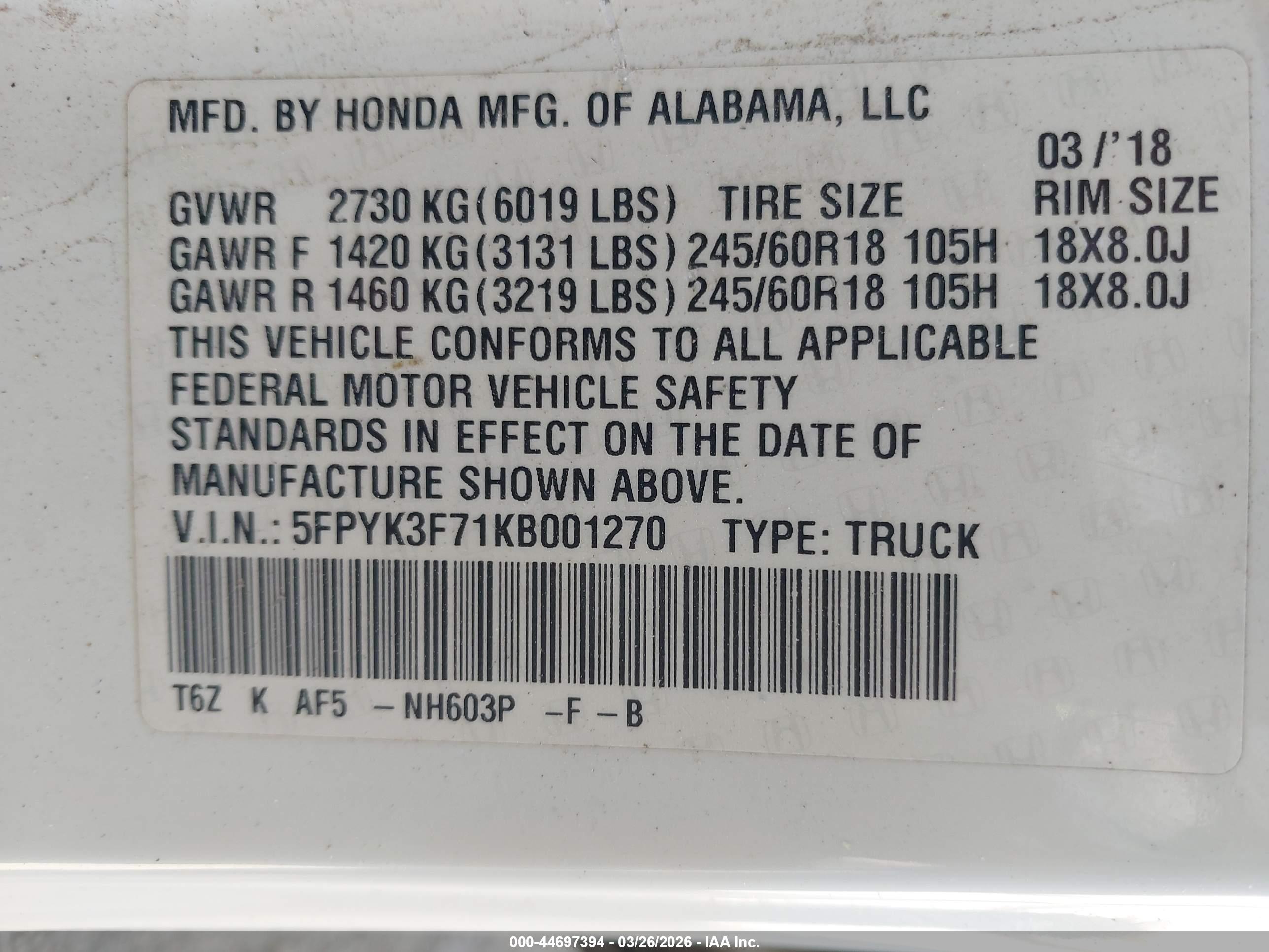 HONDA RIDGELINE image 9
