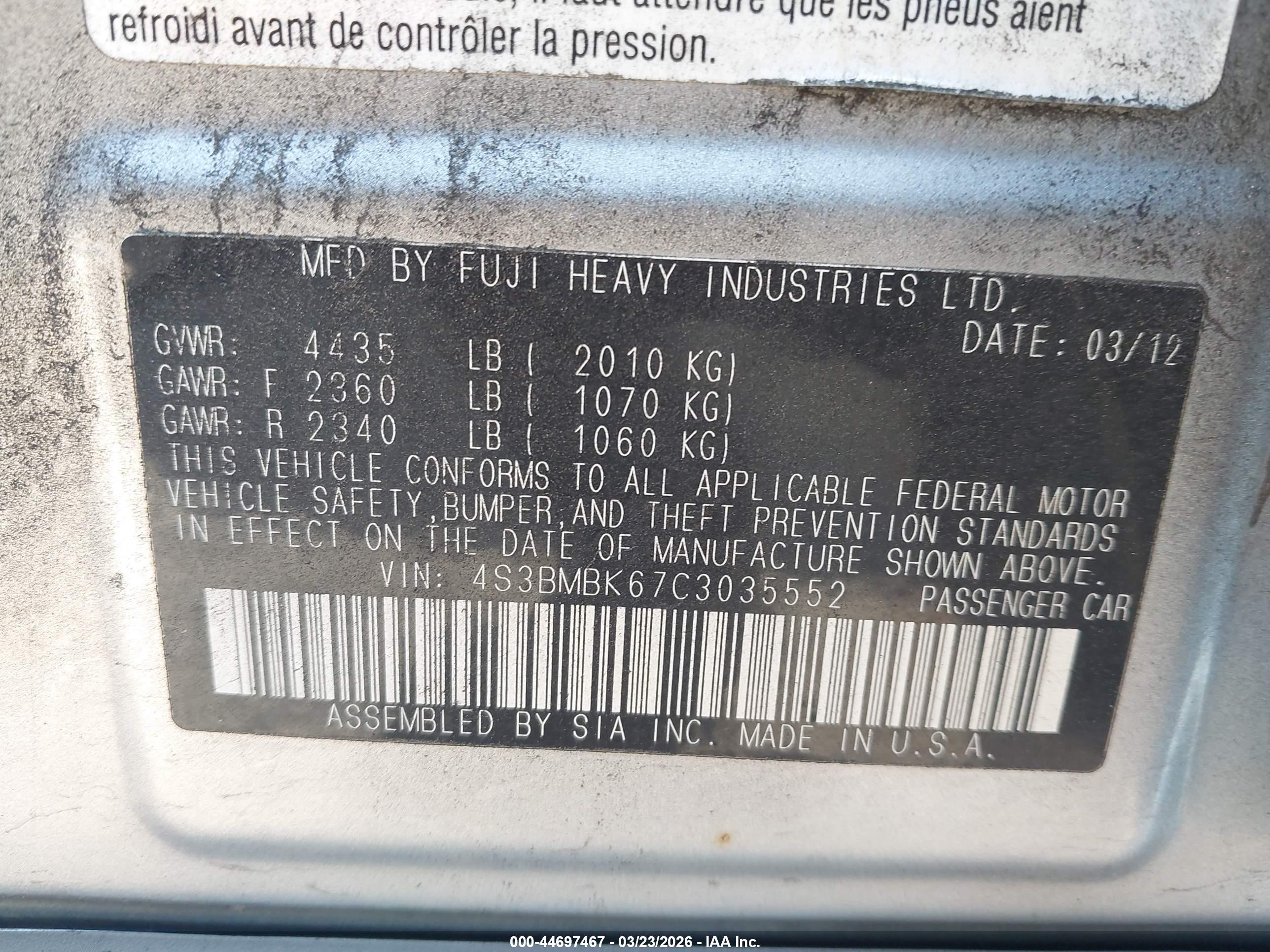 SUBARU LEGACY image 9