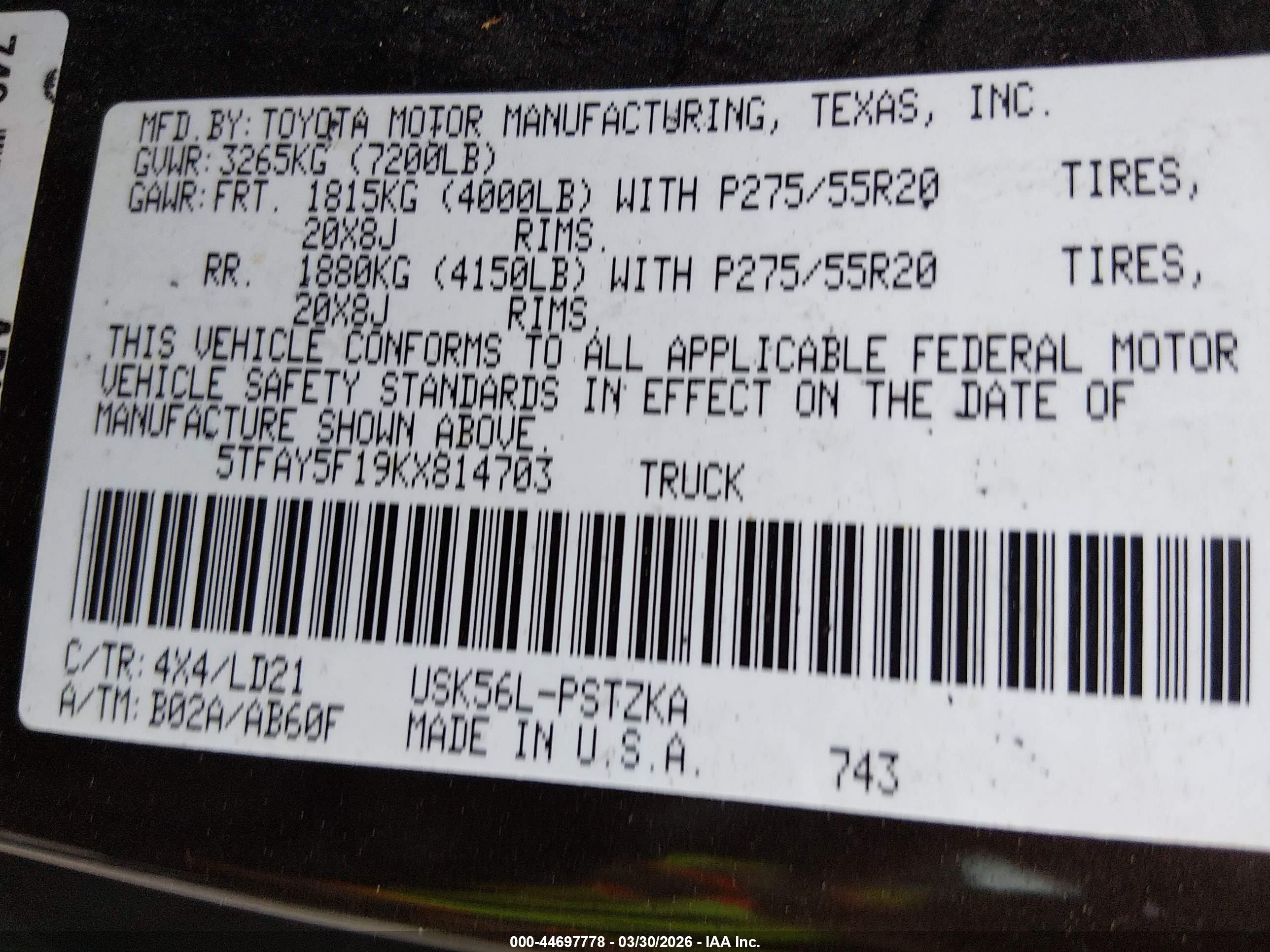 TOYOTA TUNDRA image 9
